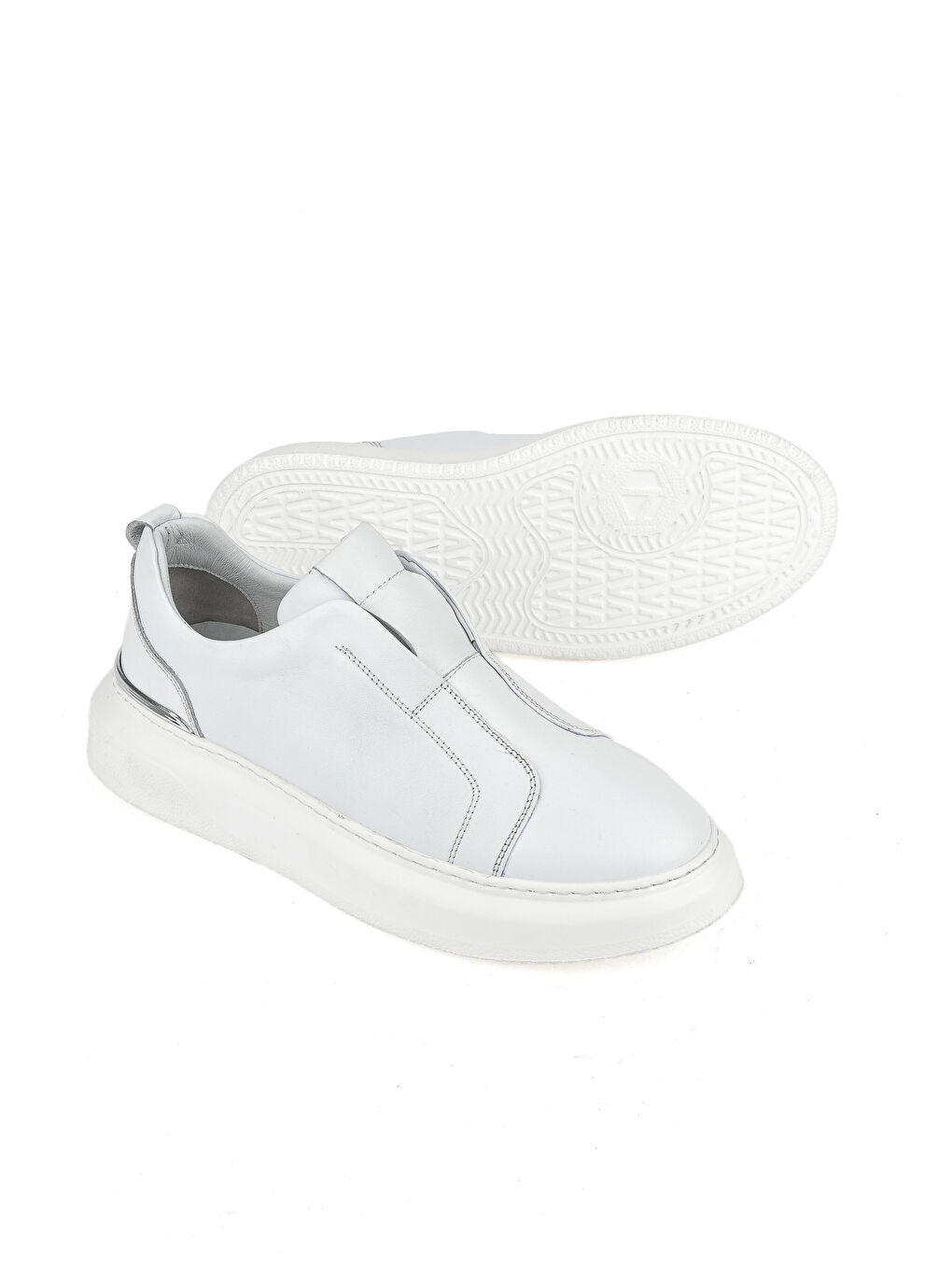 Erkek Hakiki Deri Sneaker 151987Z026 Beyaz-3