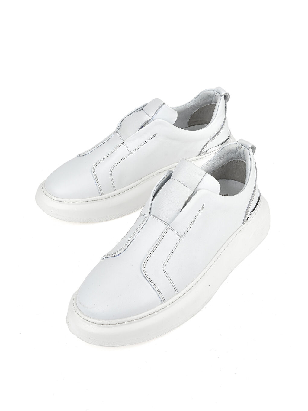 Erkek Hakiki Deri Sneaker 151987Z026 Beyaz-4