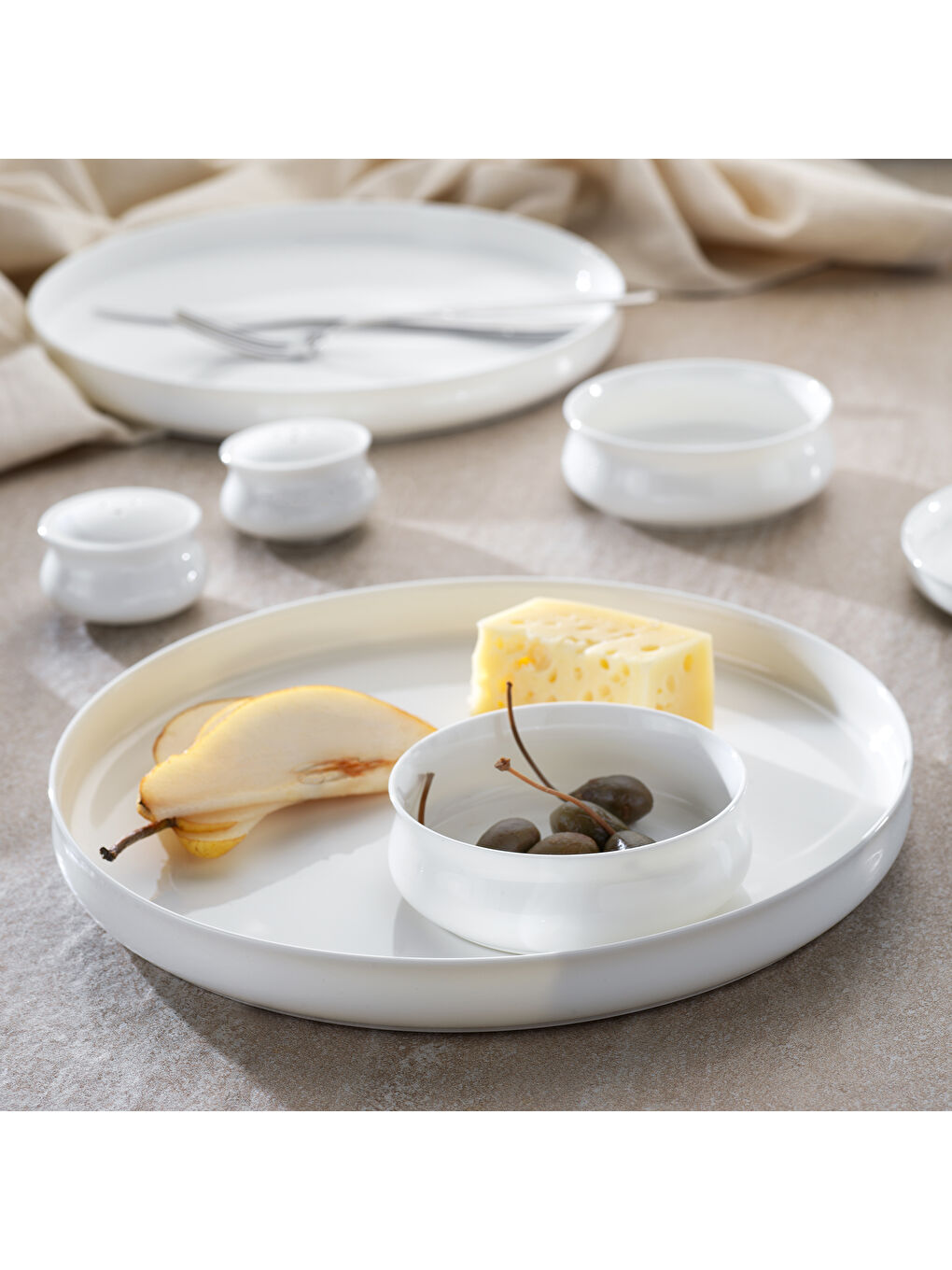 Superfine Bone Lumiere Kahvaltı Takımı 32 Parça-Beyaz-1