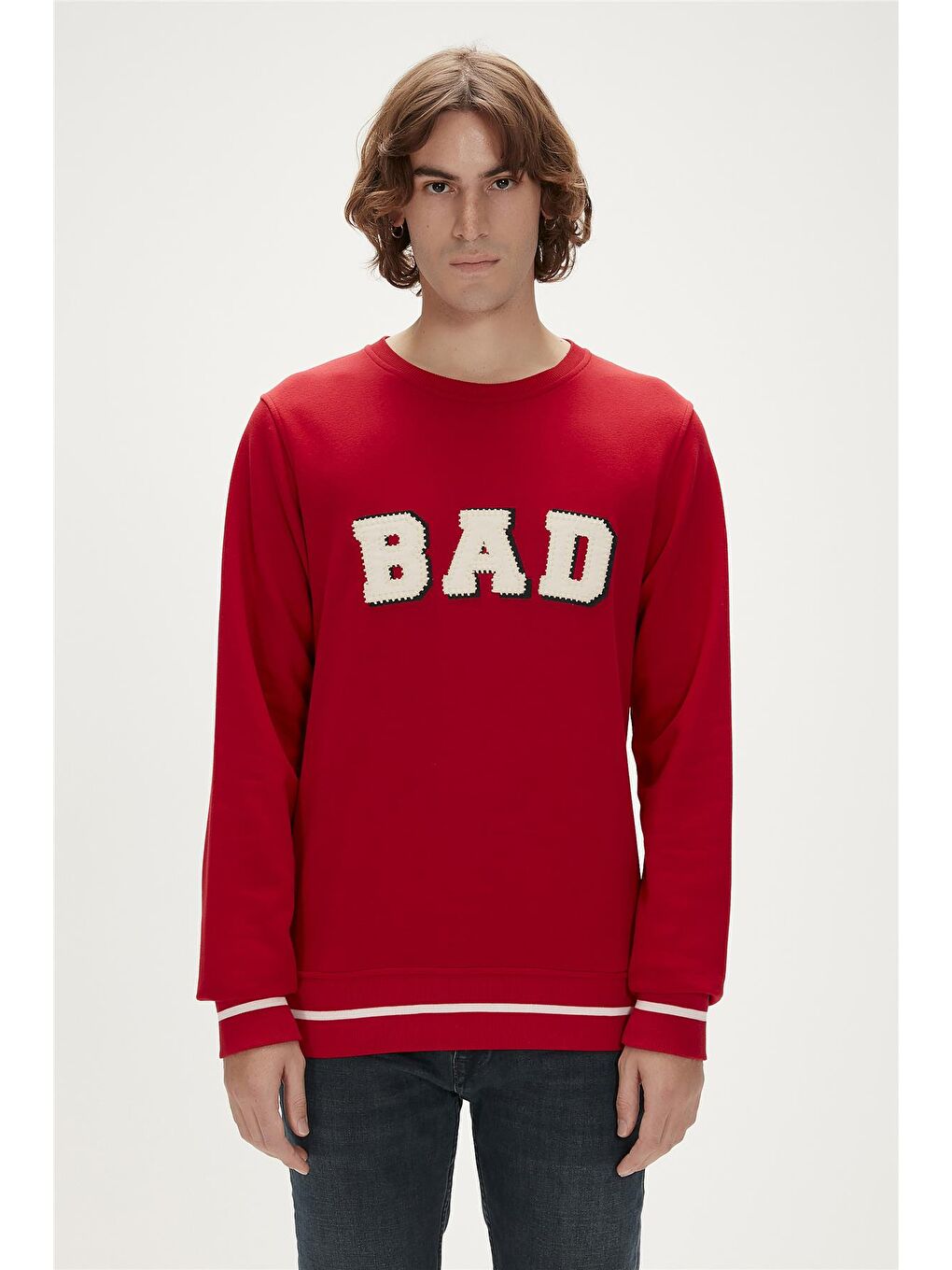 Bad Bear Kırmızı Felt Crewneck Crimson-Red Kırmızı  Erkek Sweatshirt