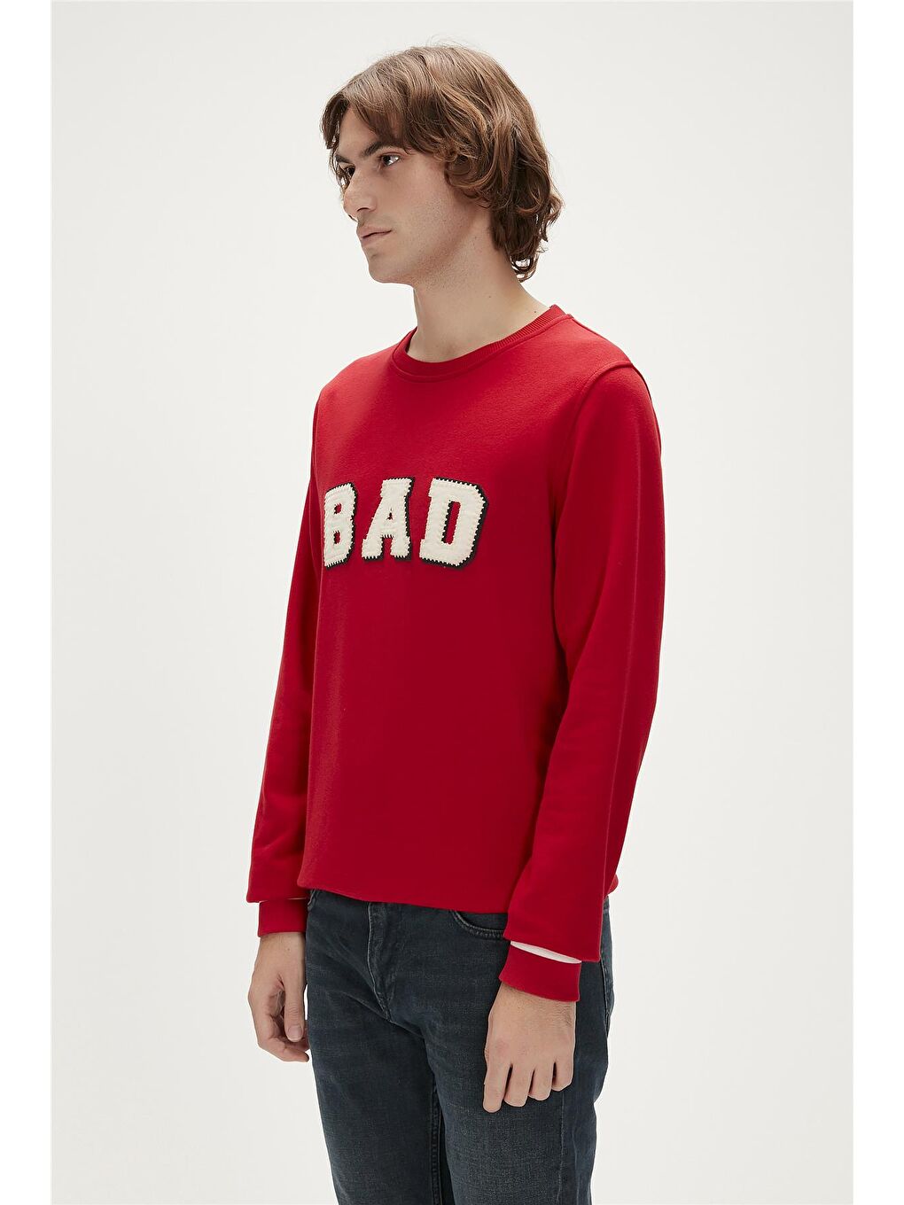 Bad Bear Kırmızı Felt Crewneck Crimson-Red Kırmızı  Erkek Sweatshirt - 1