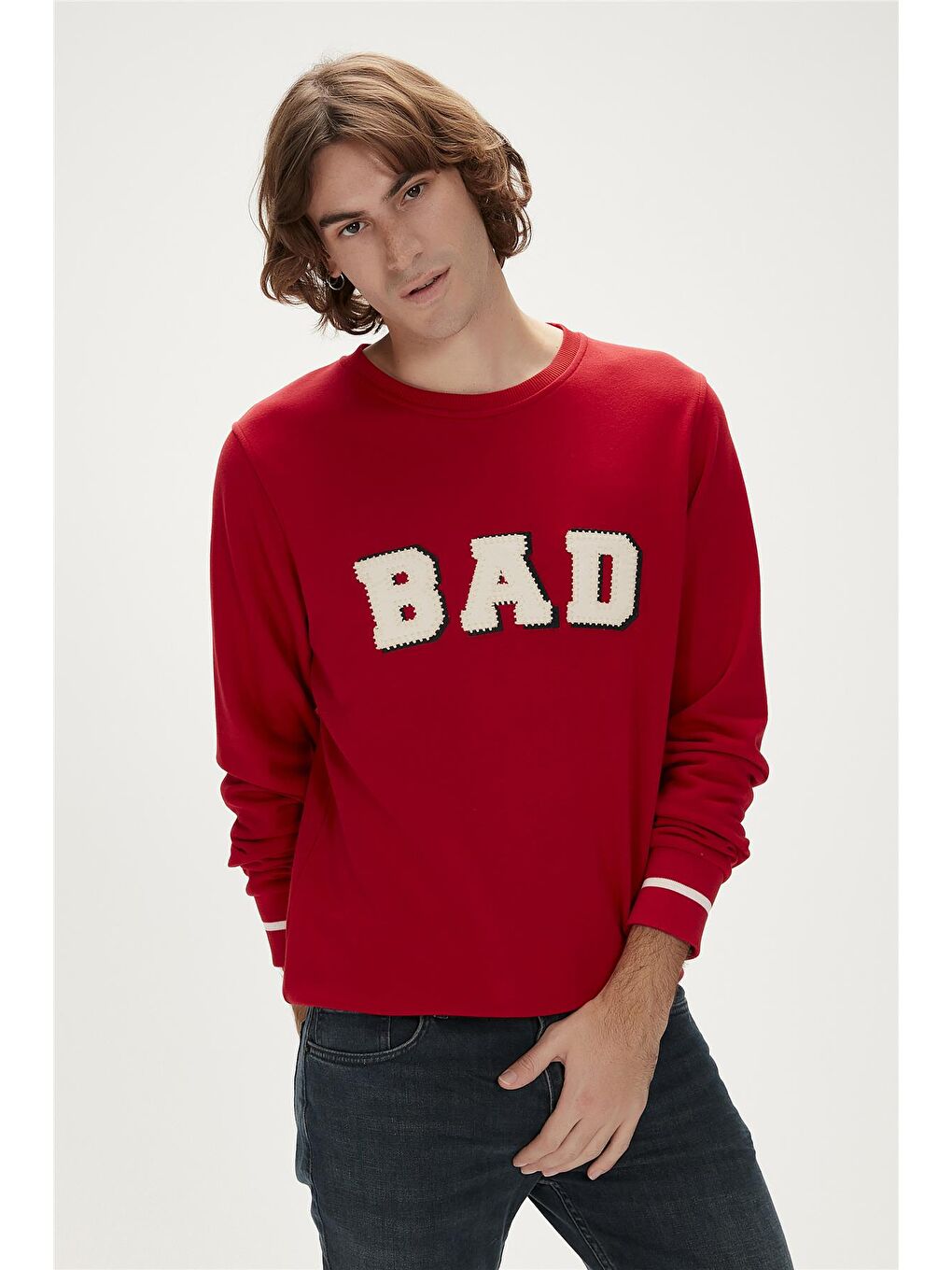 Bad Bear Kırmızı Felt Crewneck Crimson-Red Kırmızı  Erkek Sweatshirt - 2