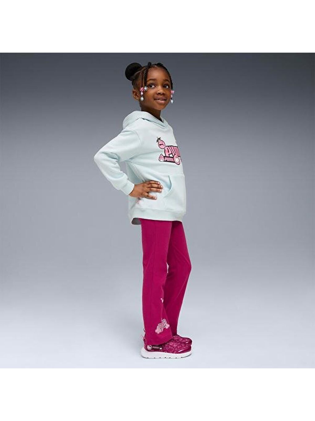 Hello Kitty&Friends Graphic Çocuk Mavi Kapüşonlu Sweatshirt-4