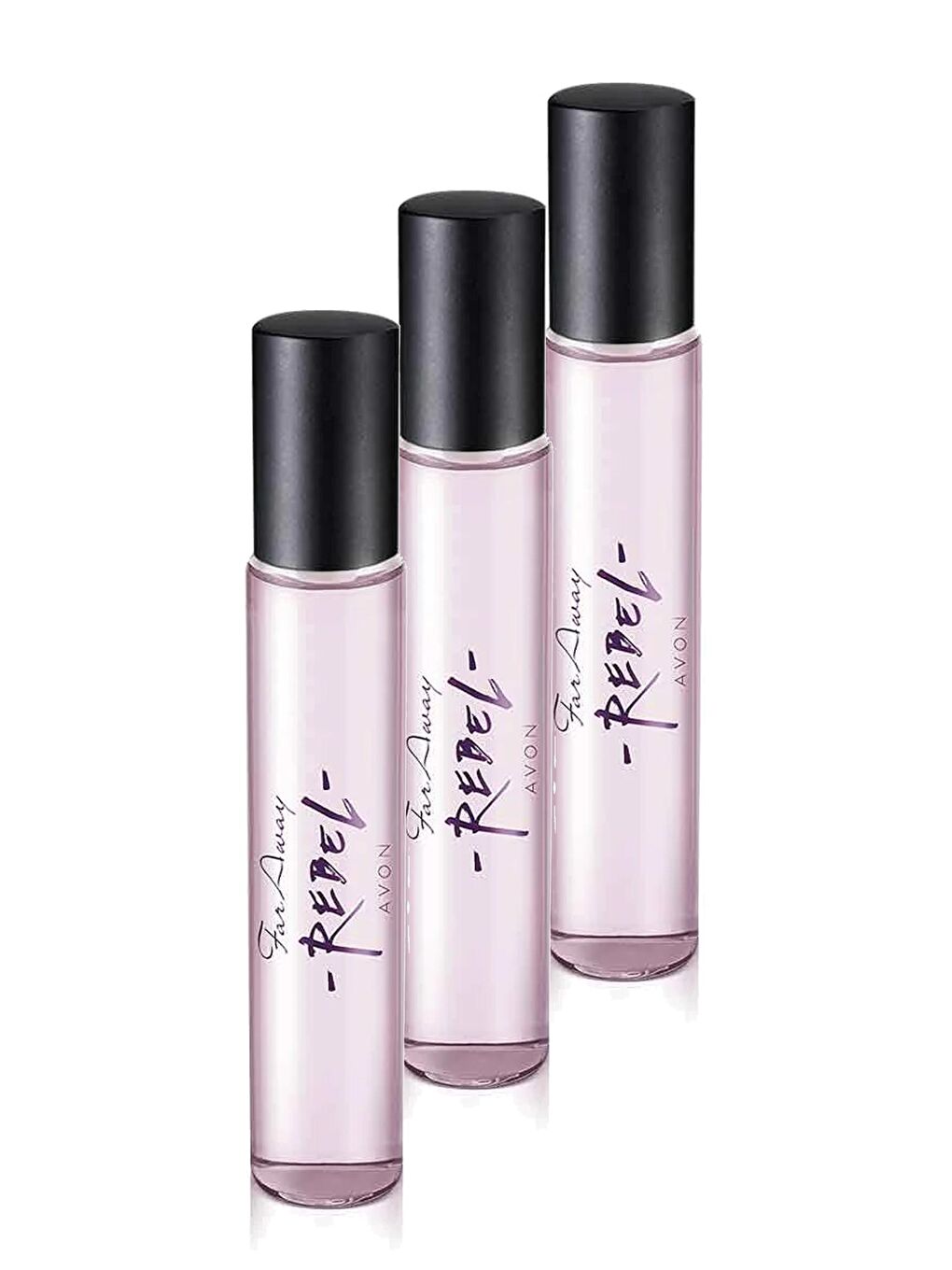 AVON Renksiz Far Away Rebel Kadın Parfüm Edp 10 Ml. Üçlü Set