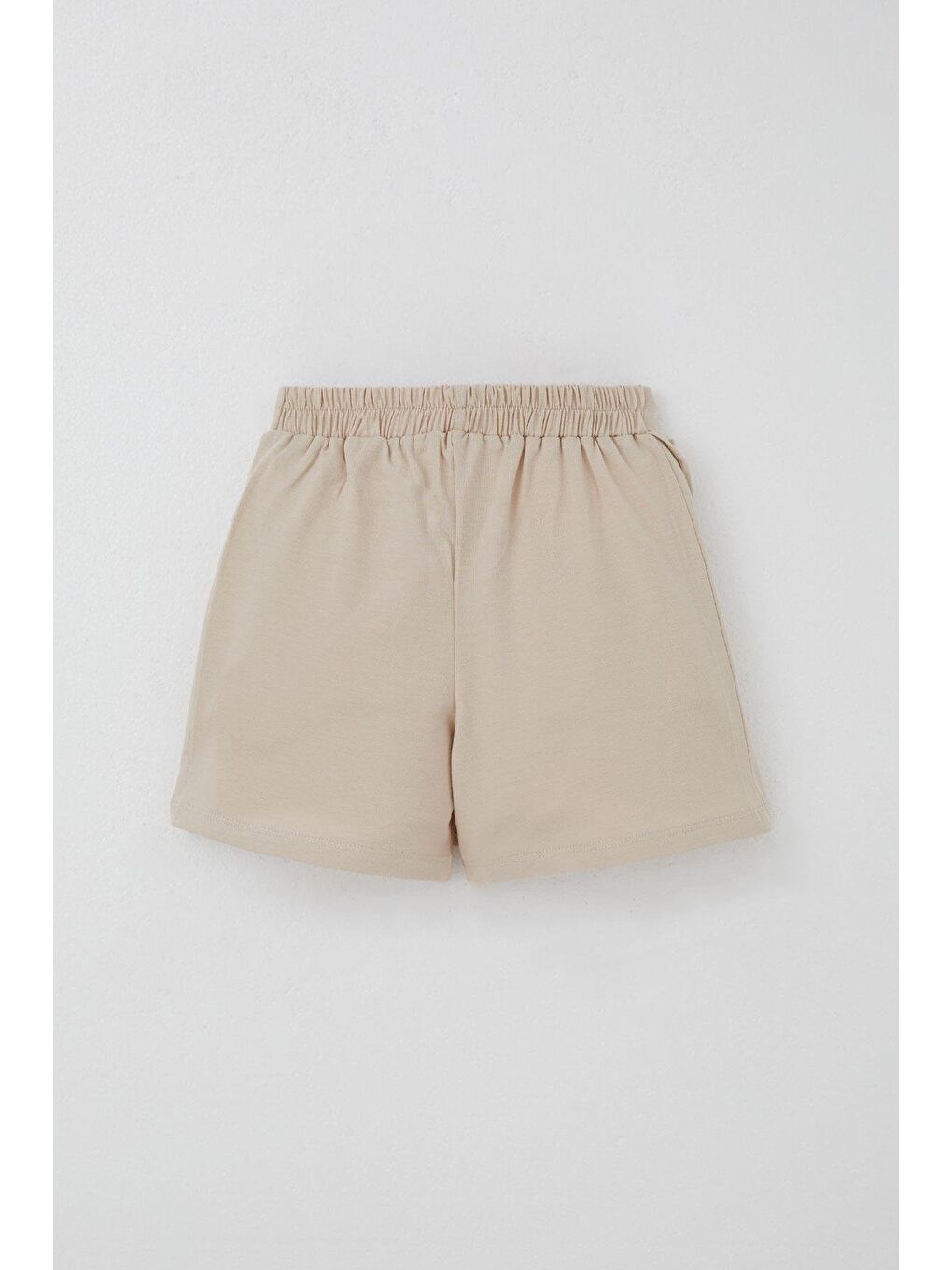 Kız Çocuk Şort Etek Fiyonk Aksesuarlı Fırfırlı Bej (6-10 Yaş)-1