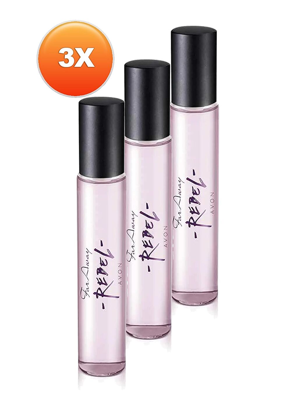 AVON Renksiz Far Away Rebel Kadın Parfüm Edp 10 Ml. Üçlü Set - 1