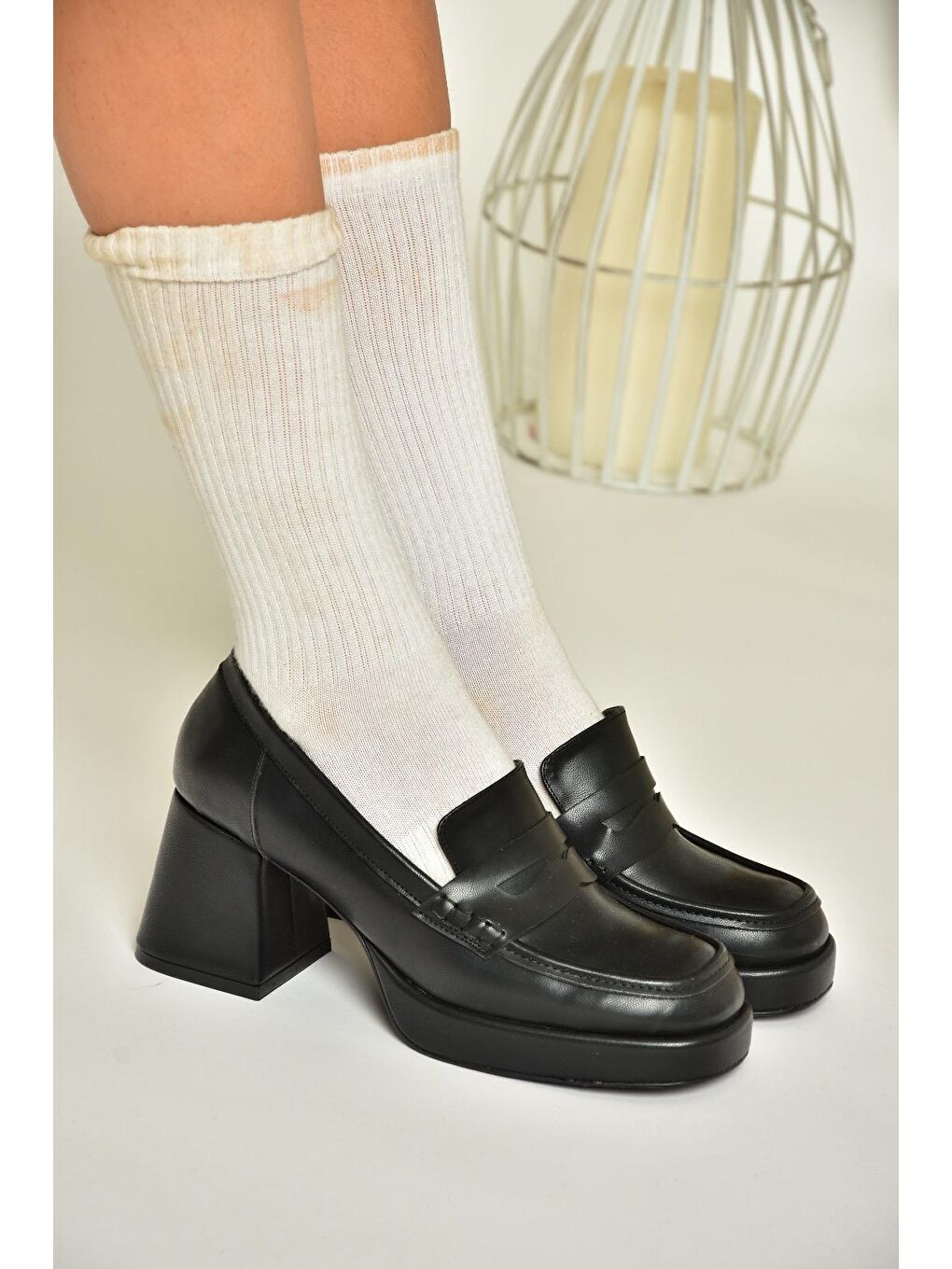 T5690137 Siyah Kadın Topuklu Ayakkabı-1