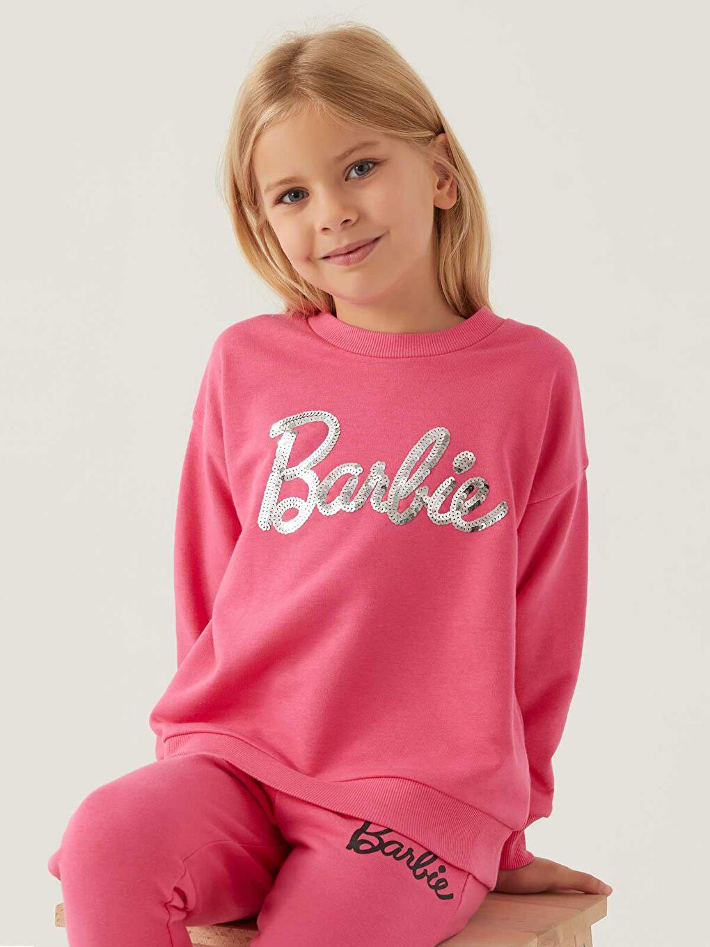 Civil Açık Fuşya Barbie Kız Çocuk Sweatshirt 3-7 Yaş Açık Fuşya - 2