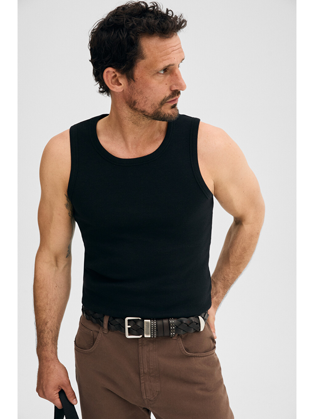 Siyah TREVISO Erkek Yumuşak Ve Esnek Kumaşlı Organik Pamuklu Slim Fit SİYAH Atlet-2