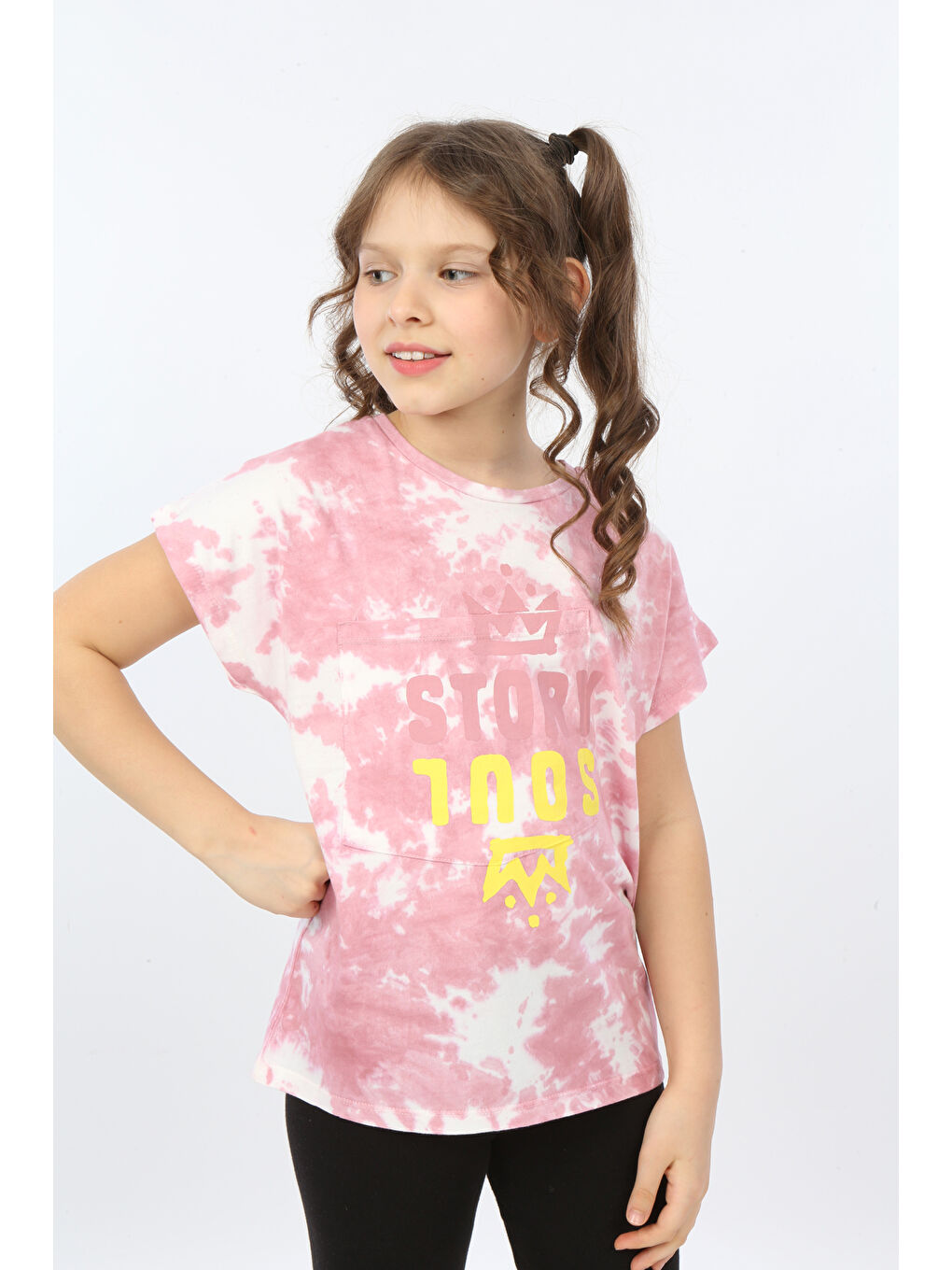 Pembe Kız Çocuk Story Soul Baskılı Tişört-1