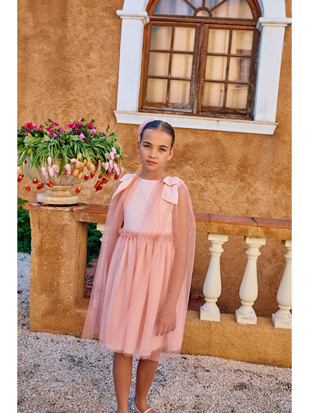 Pembe Patachou Kız Çocuk Beyaz Elbise-3