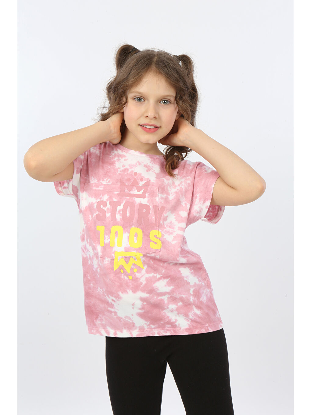 Pembe Kız Çocuk Story Soul Baskılı Tişört-3