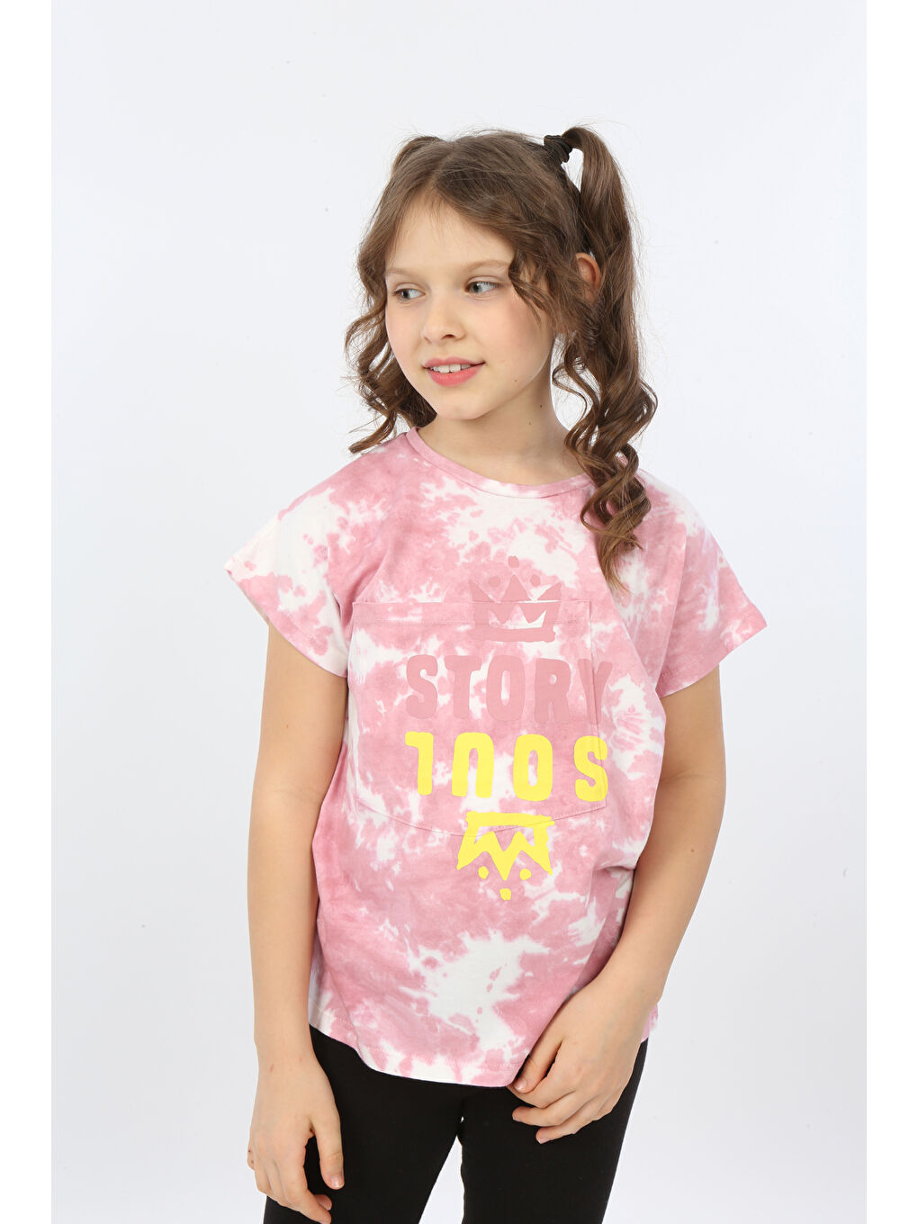 Pembe Kız Çocuk Story Soul Baskılı Tişört-4