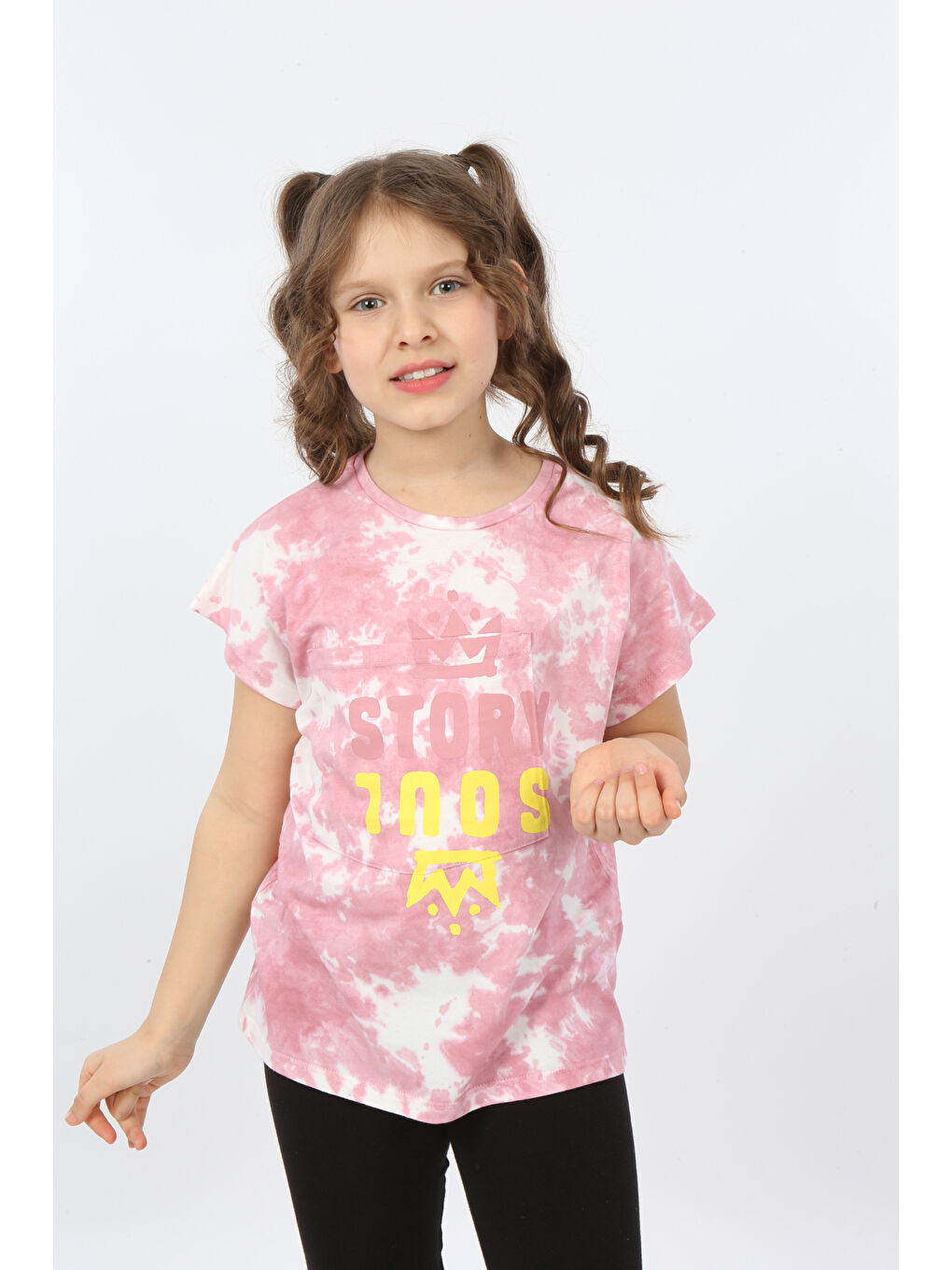 Pembe Kız Çocuk Story Soul Baskılı Tişört-5
