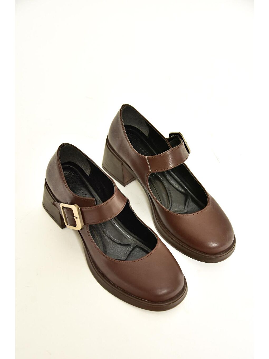 T8202360 Kahverengi Kadın Topuklu Ayakkabı-6