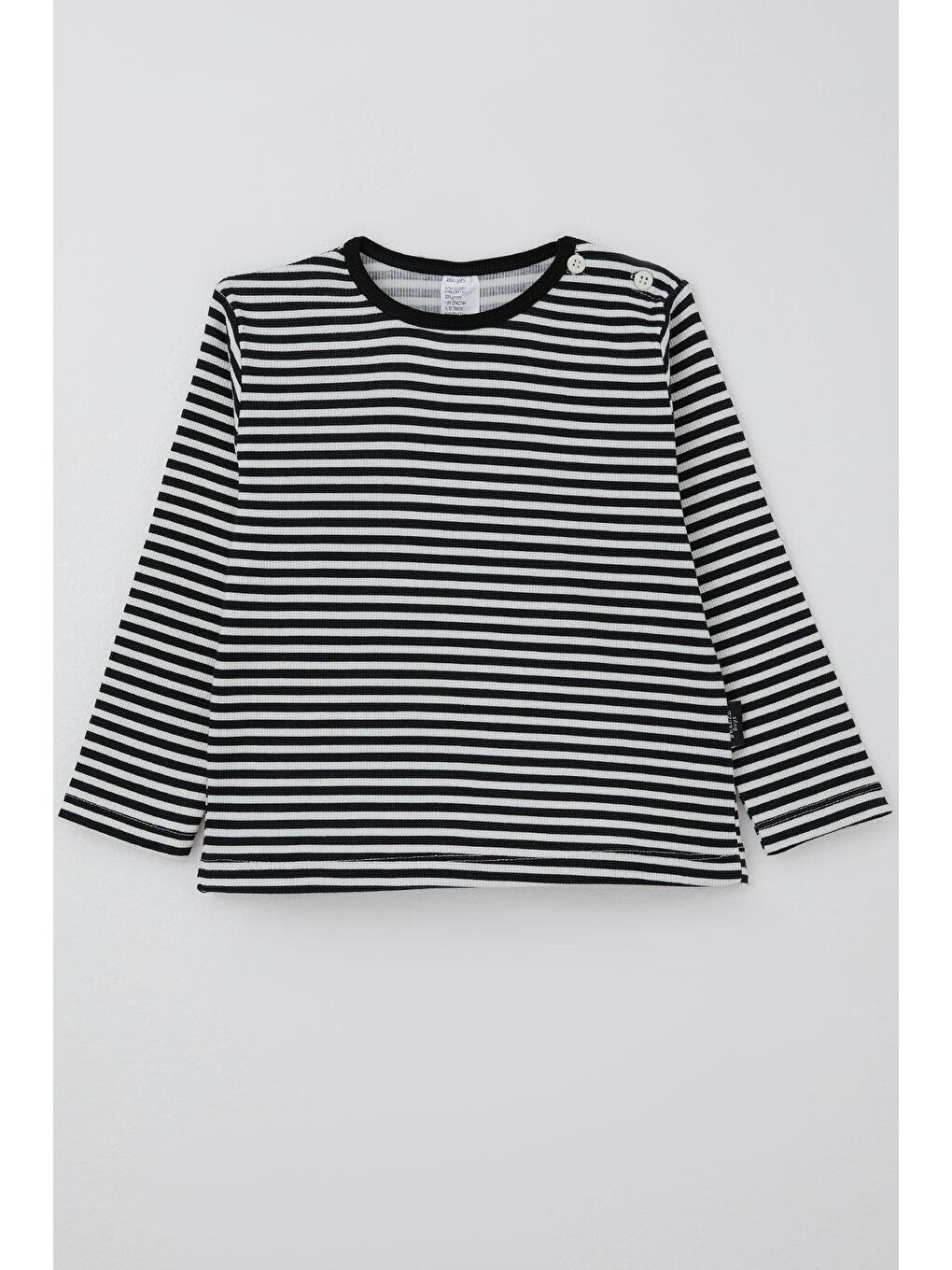 Erkek Bebek Uzun Kollu Tişört Patlı Siyah (9 Ay-3 Yaş)