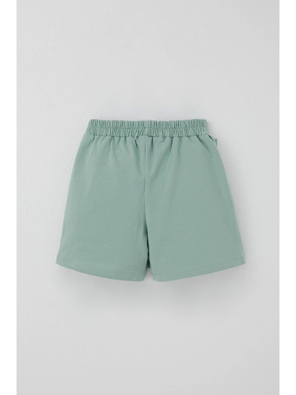 Turkuaz Kız Çocuk Şort Etek Fiyonk Aksesuarlı Fırfırlı Su Yeşili (6-10 Yaş)-1