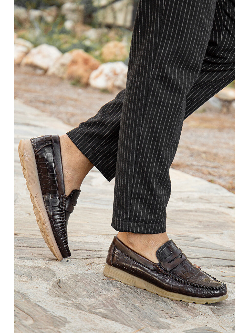 Kahverengi Rokko Günlük Ortopedik Erkek Klasik Ayakkabı-1