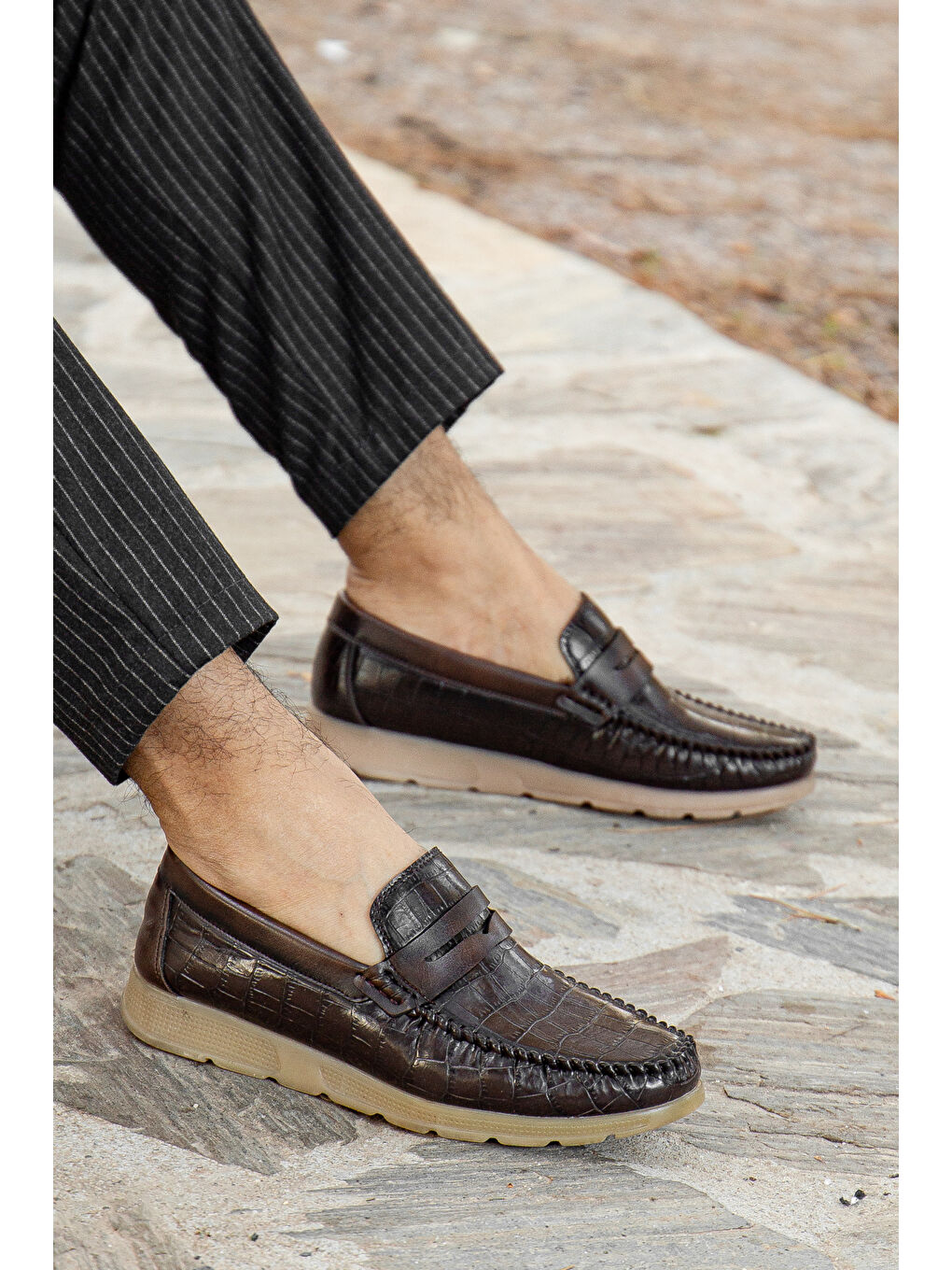 Kahverengi Rokko Günlük Ortopedik Erkek Klasik Ayakkabı-2