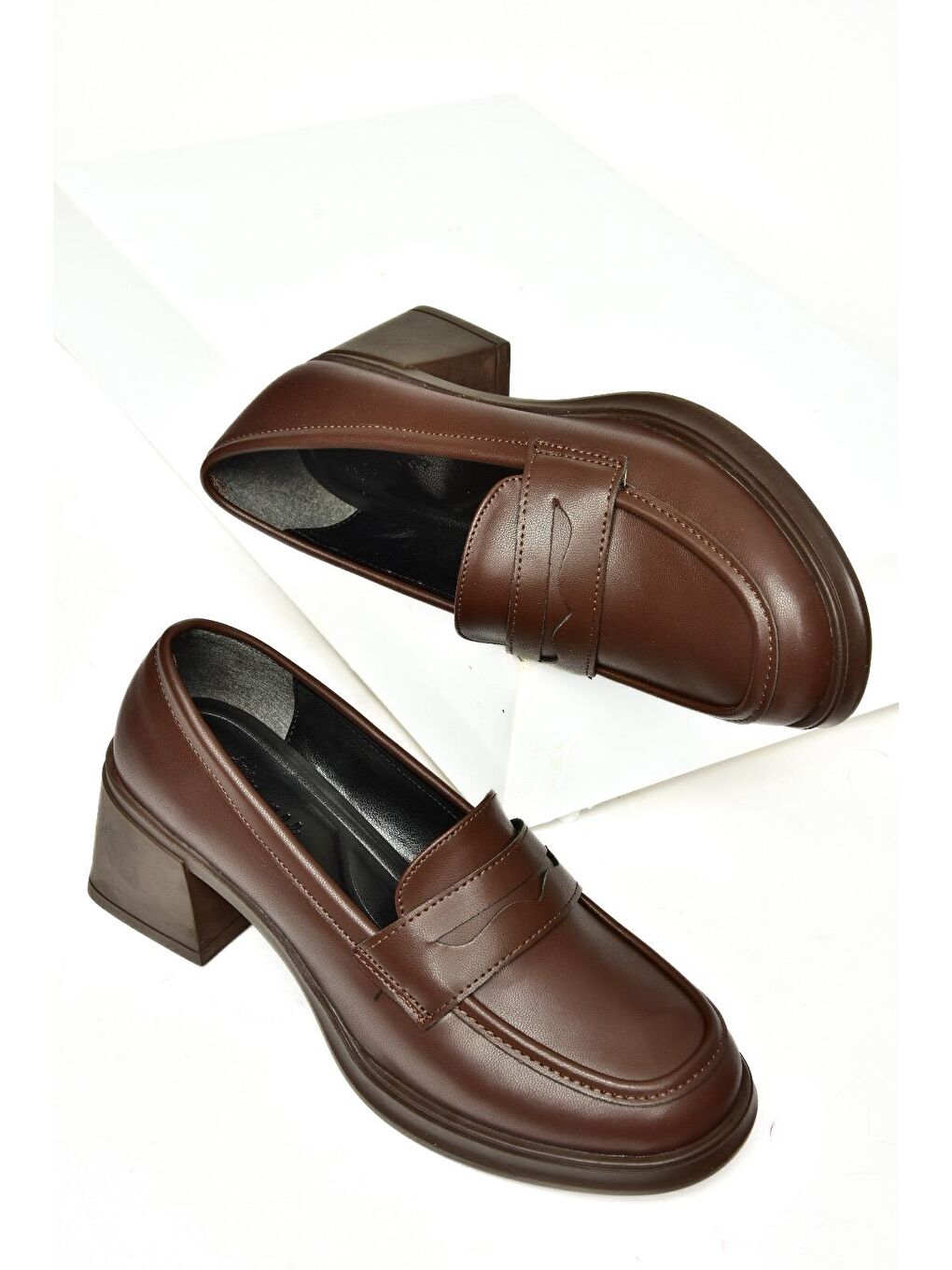 T8201453 Kahverengi Kadın Topuklu Ayakkabı-7