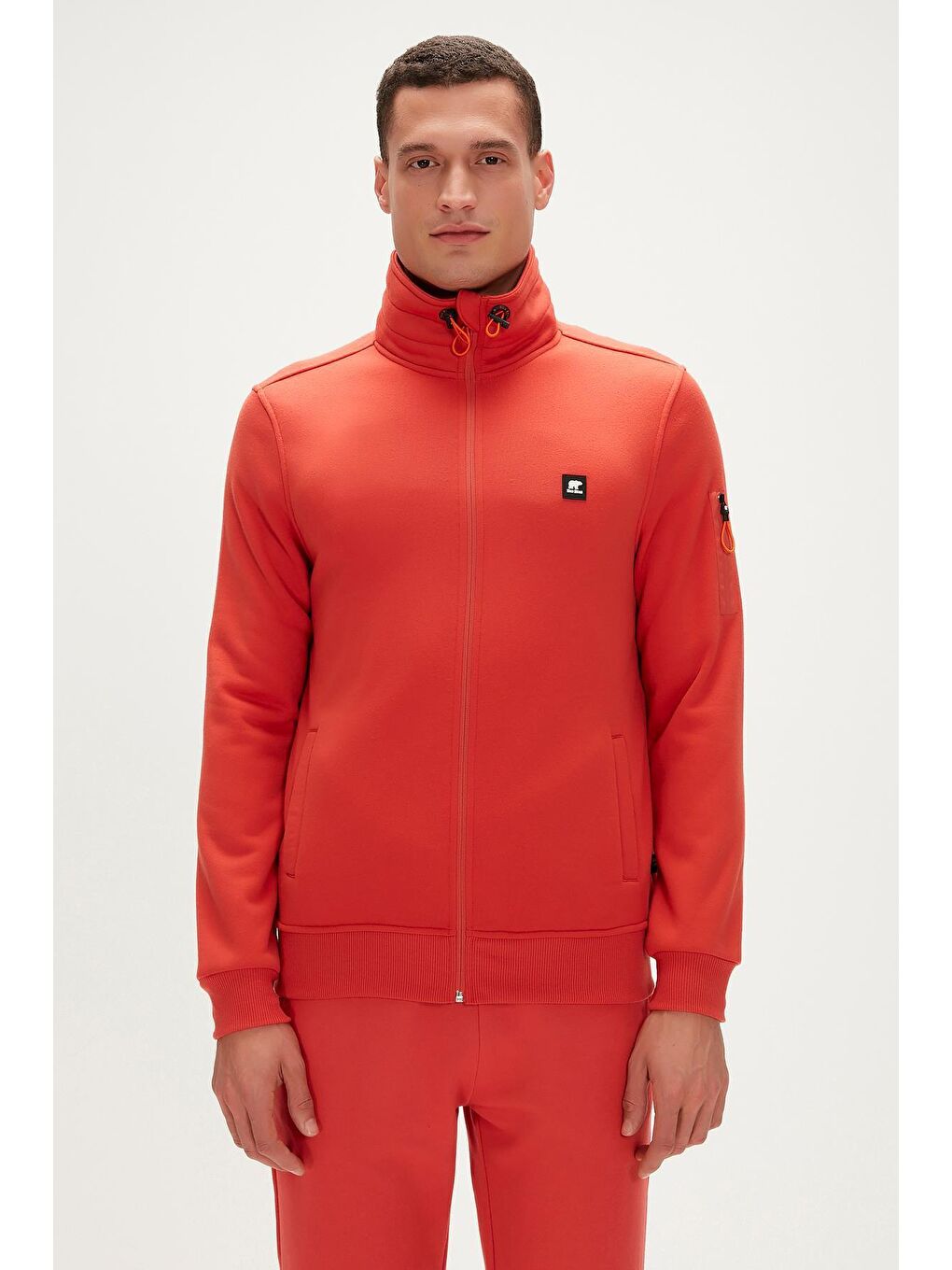 Kahverengi More Bear Full-Zip Erkek Fermuarlı Sweatshirt Hırka Ginger Tarçın