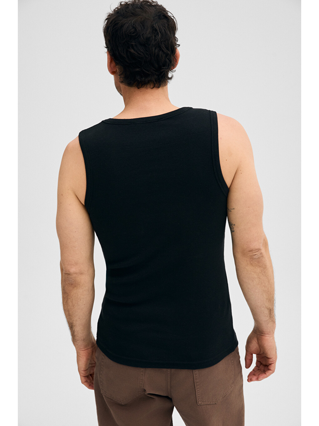 Siyah TREVISO Erkek Yumuşak Ve Esnek Kumaşlı Organik Pamuklu Slim Fit SİYAH Atlet-4