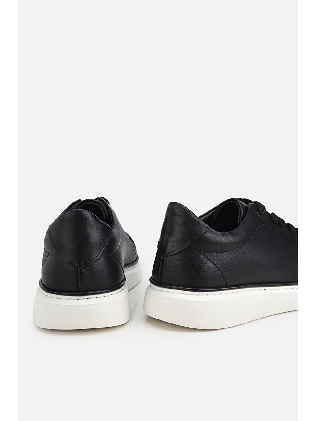 Erkek Siyah Bağcıklı Kalın Tabanlı Günlük Sneaker-3