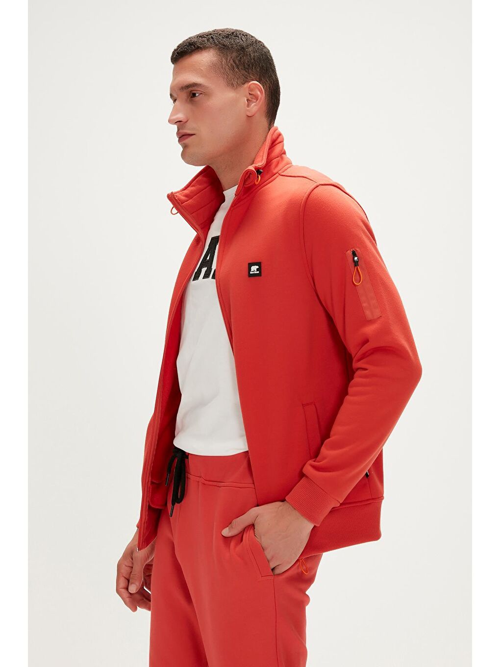 Kahverengi More Bear Full-Zip Erkek Fermuarlı Sweatshirt Hırka Ginger Tarçın-3