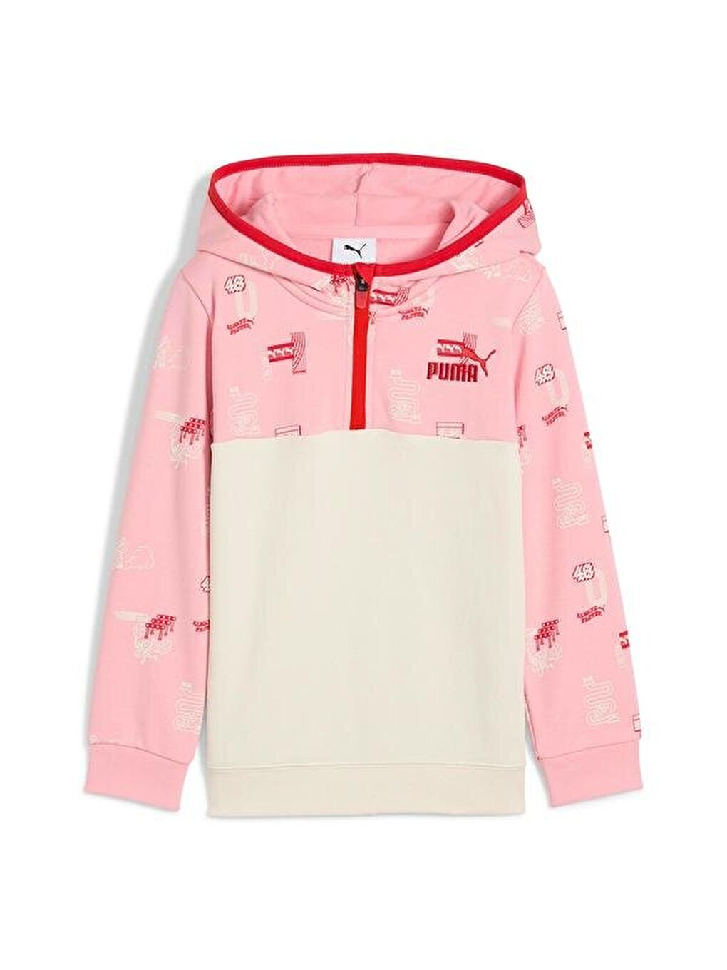 Karışık Little Runners Half-Zip Çocuk Bisiklet Yaka Sweatshirt