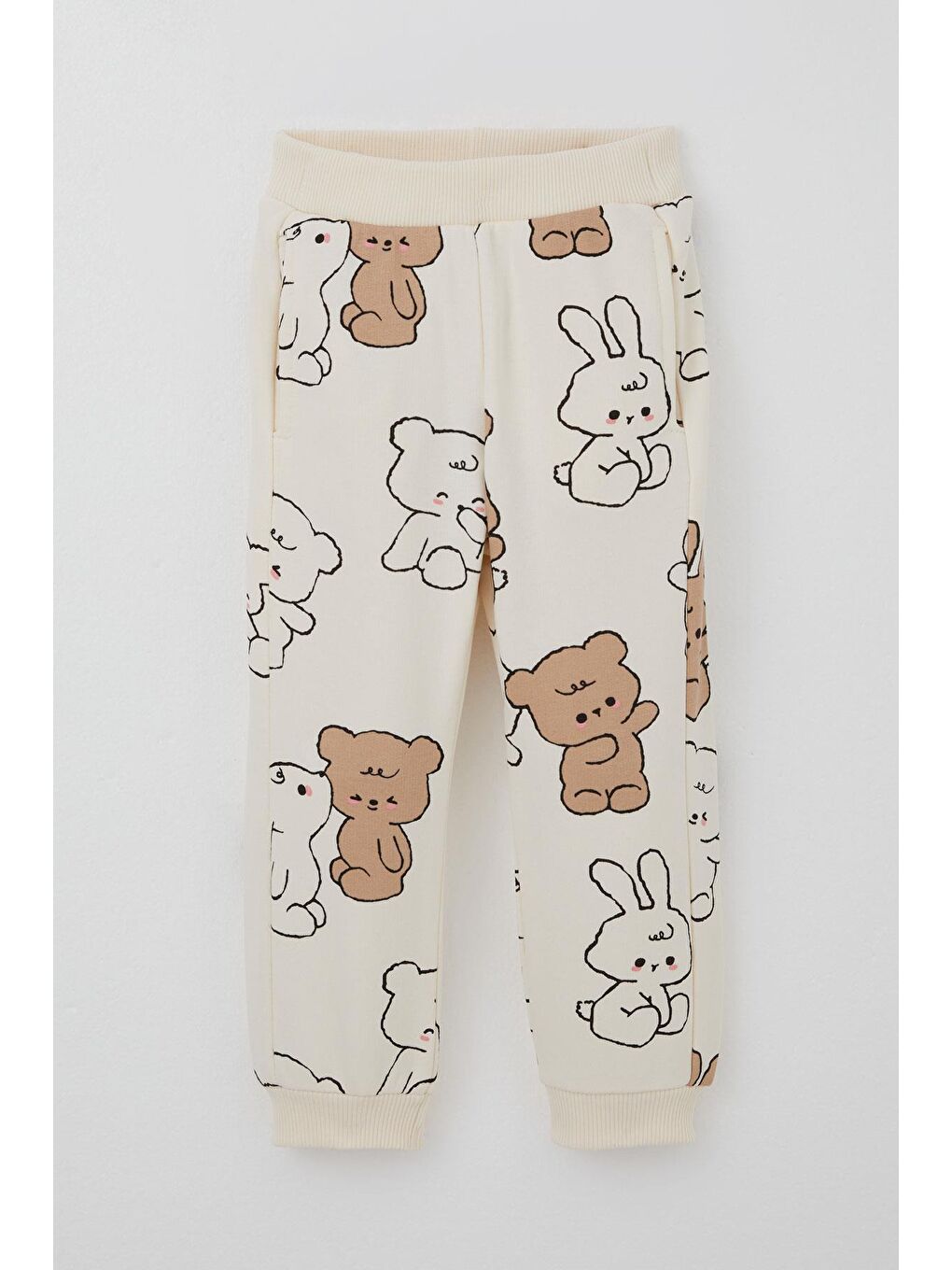 Ekru Kız Çocuk Eşofman Takımı Sevimli Dostlar Krem (2-6 Yaş)-3