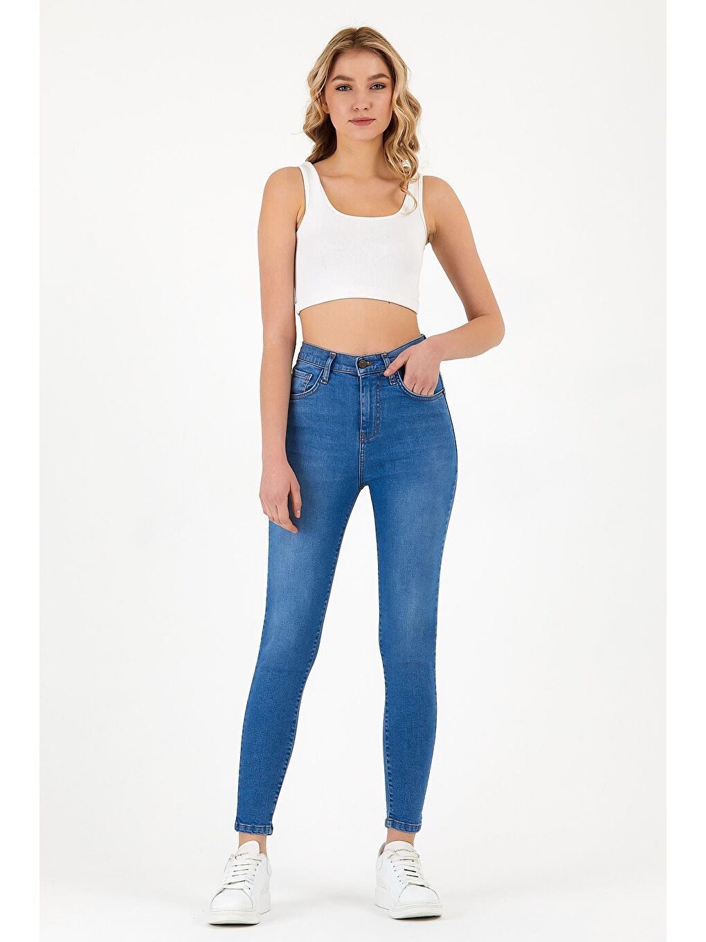 Explode Açık Mavi Kadın Açık Mavi Yüksek Bel Skinny Jeans Açık Mavi