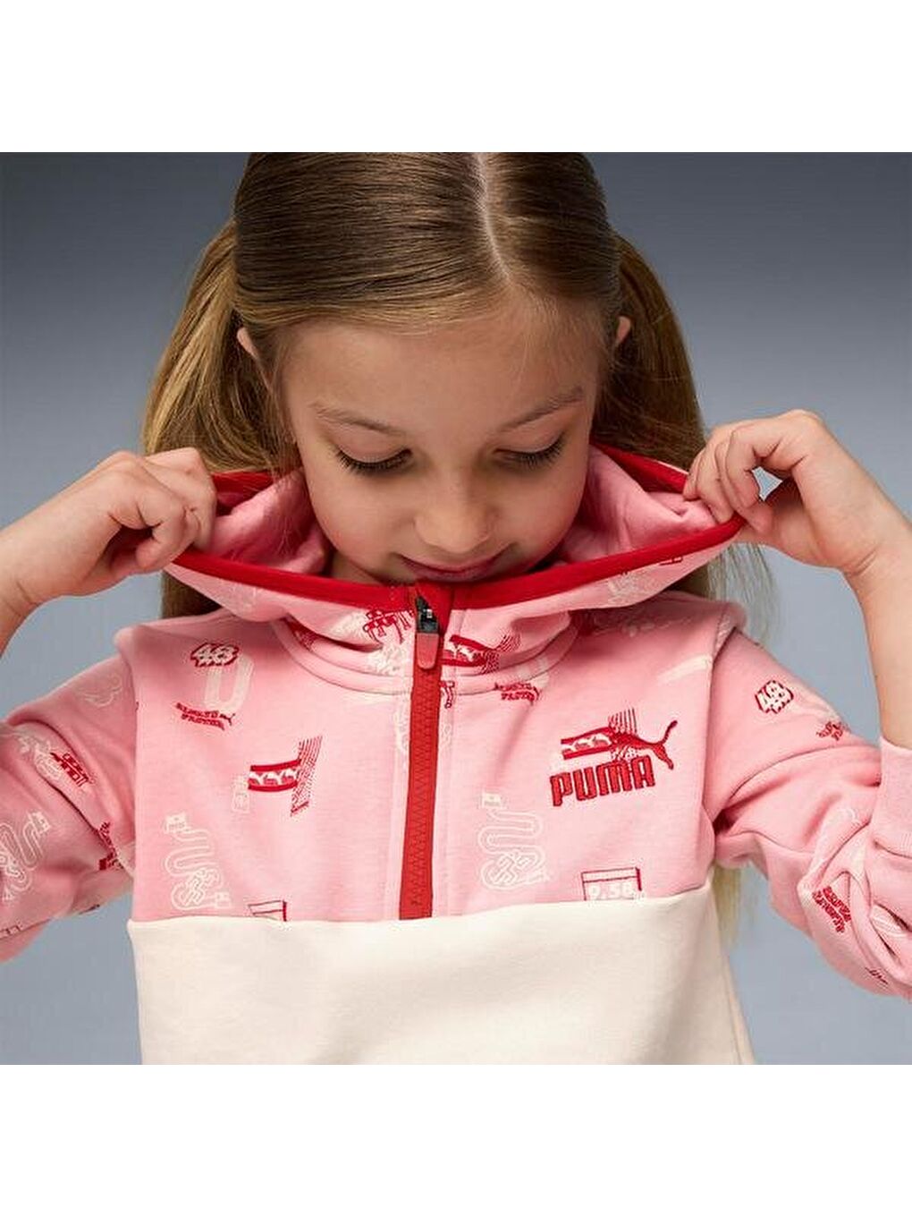 Karışık Little Runners Half-Zip Çocuk Bisiklet Yaka Sweatshirt-3