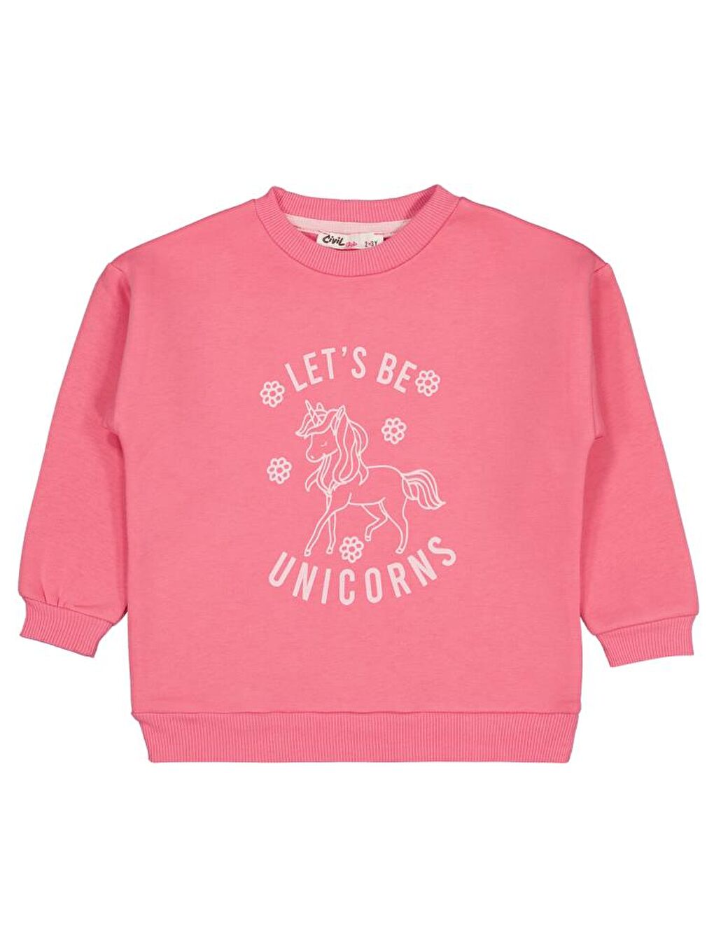 Pembe Girls Baskılı 2-5 Yaş Sweatshirt-1