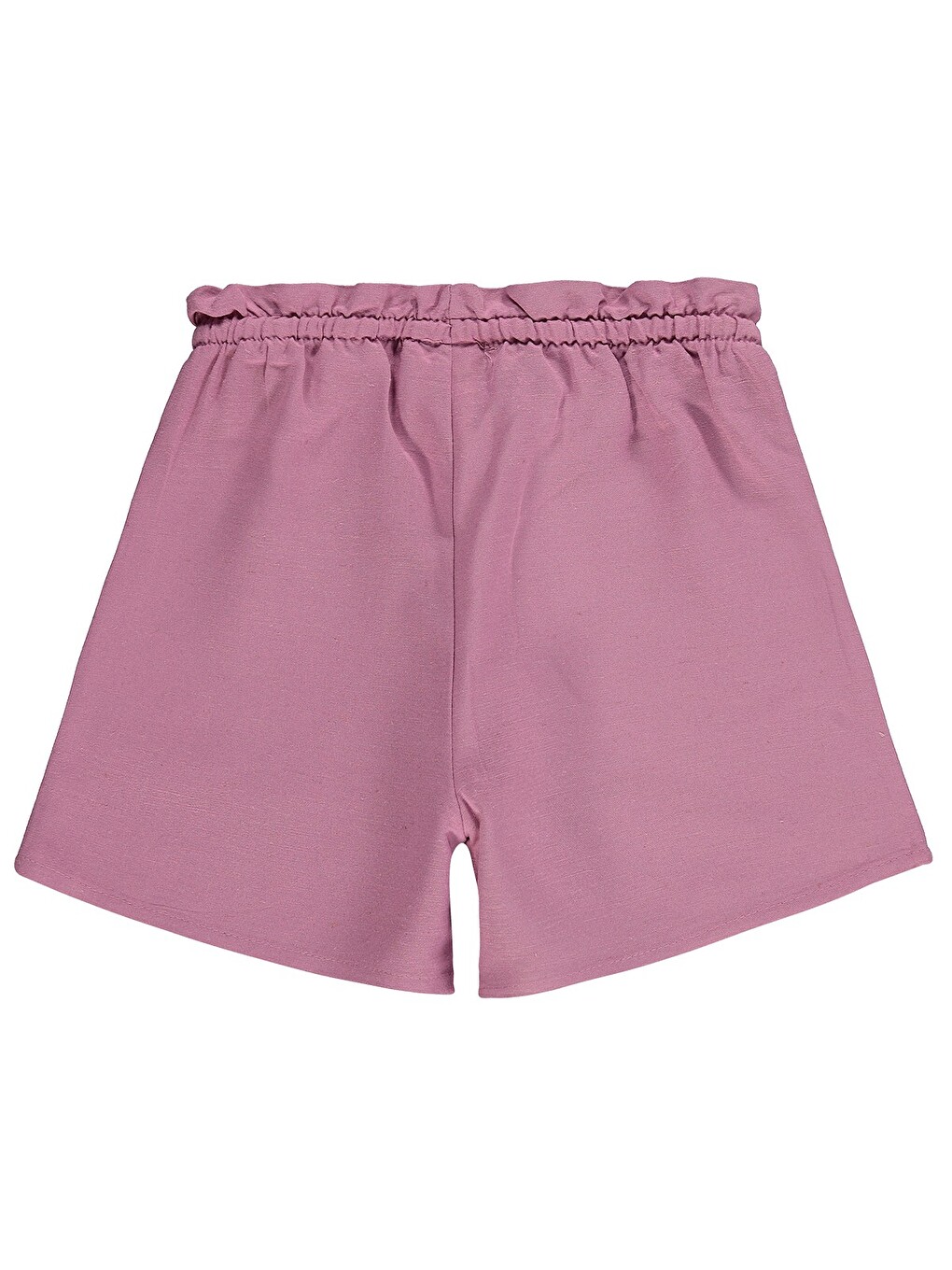 Girls Beli Lastikli Cepli 6-9 Yaş Şort - Pembe-1