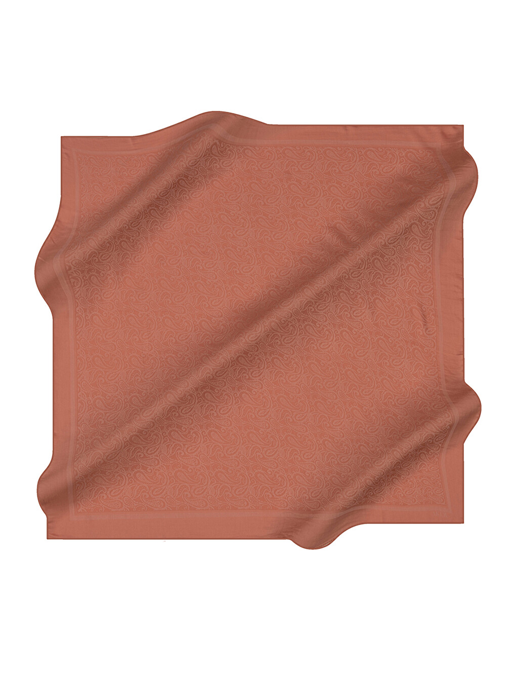 Pembe Somon 100X100 Etnik Jakar Eşarp