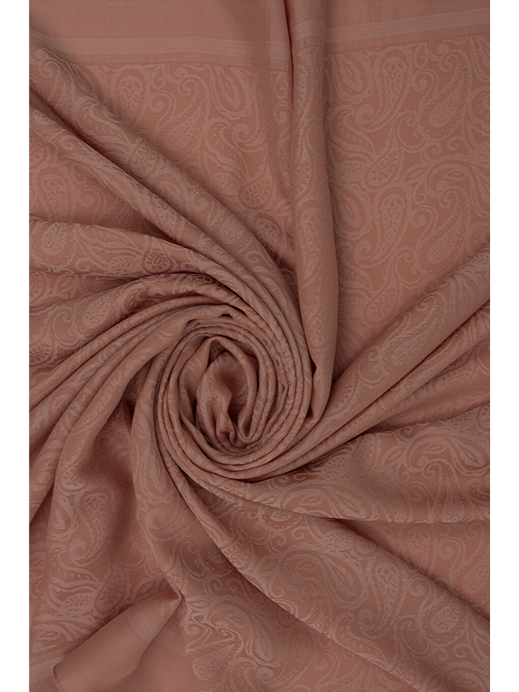 Pembe Somon 100X100 Etnik Jakar Eşarp-1