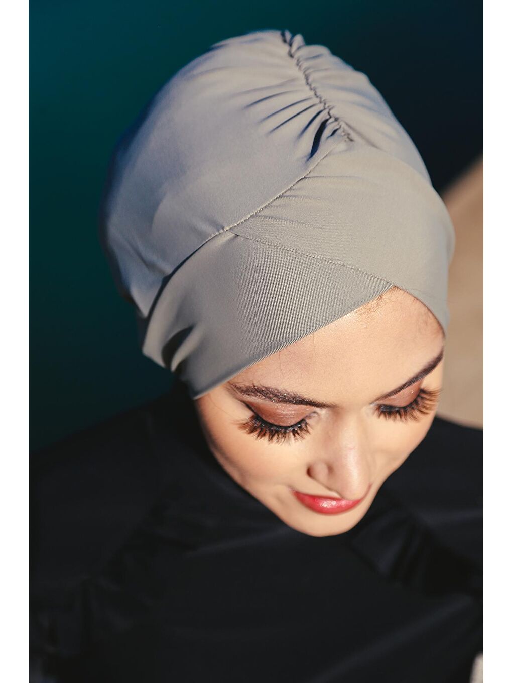 Gri Çapraz Deniz Havuz Mayo Bonesi ROB-04-4