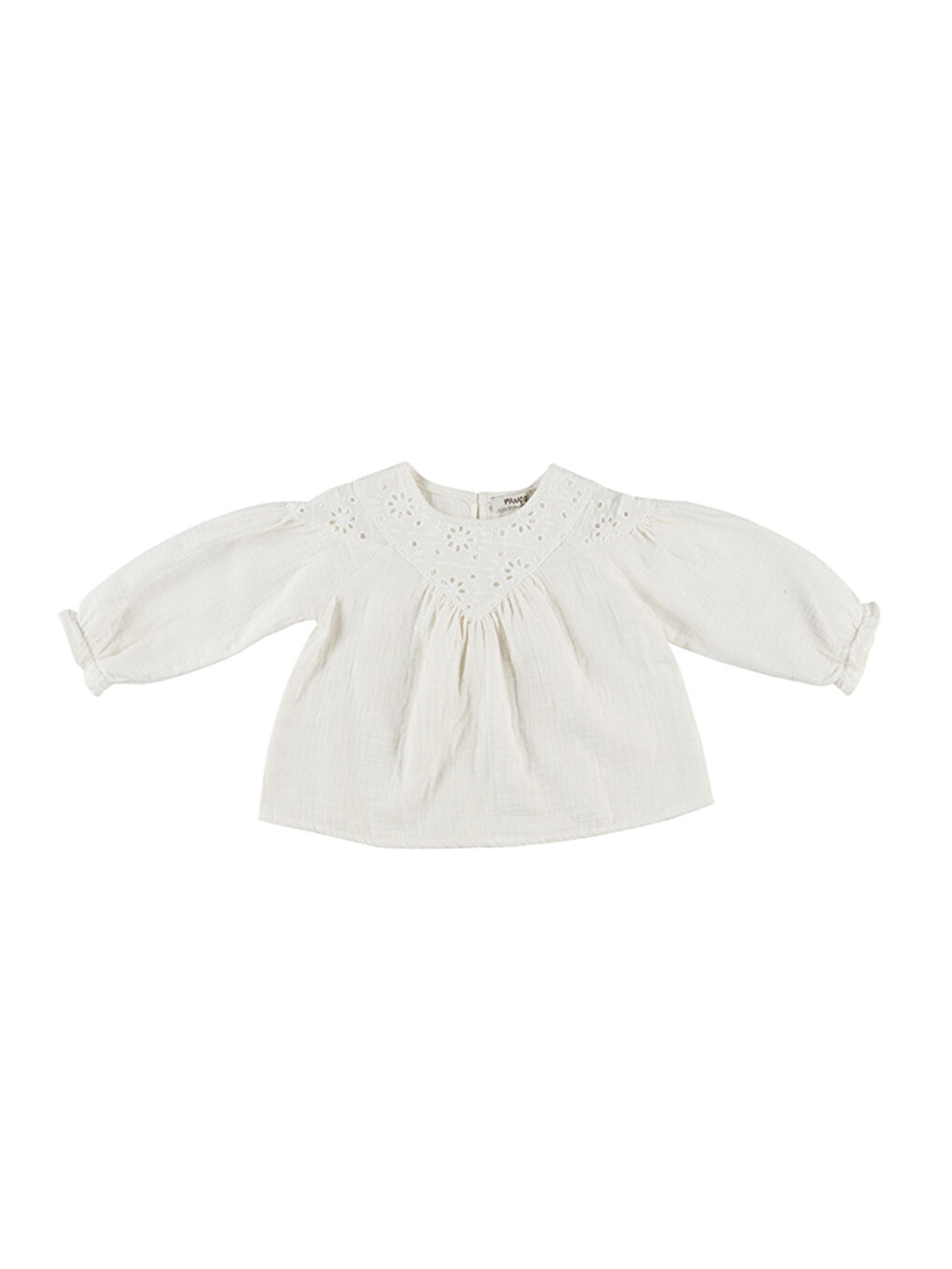 Ekru Kız Çocuk Dantel Detaylı Bluz