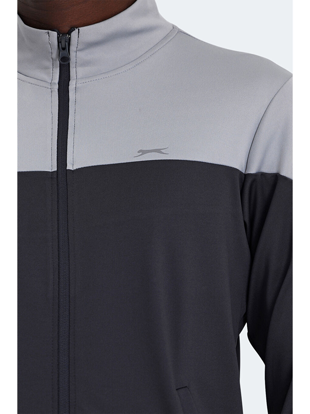 RAPIDLY IN Erkek Fermuarlı Dik Yaka Cepli Koyu Gri Eşofman Takımı-3