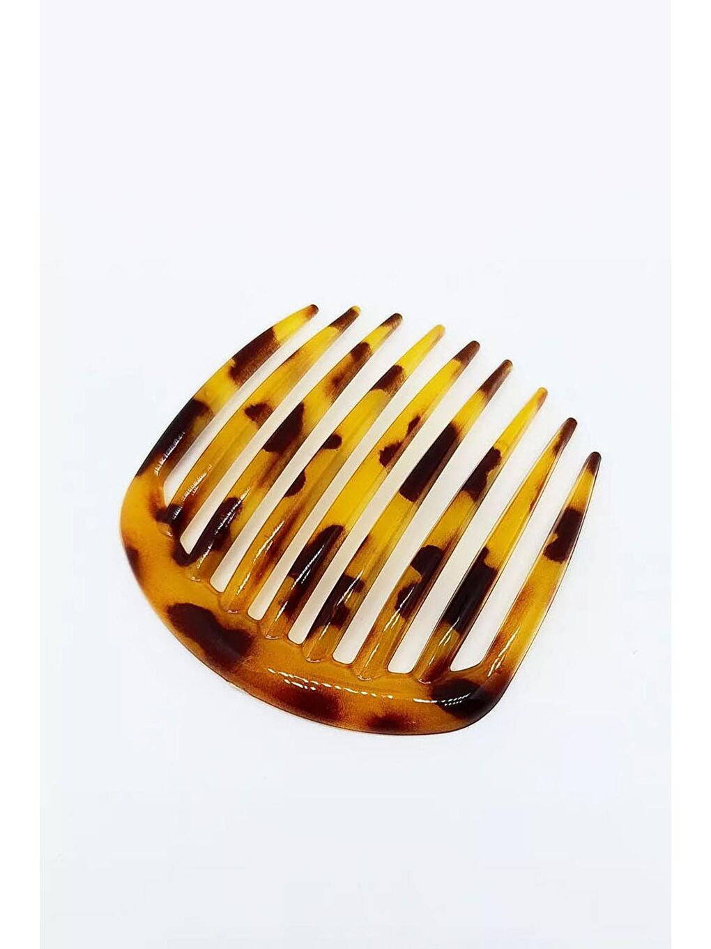 Kahverengi Kaplumbağa Sırtı Elips Tarak Topuz Tokası