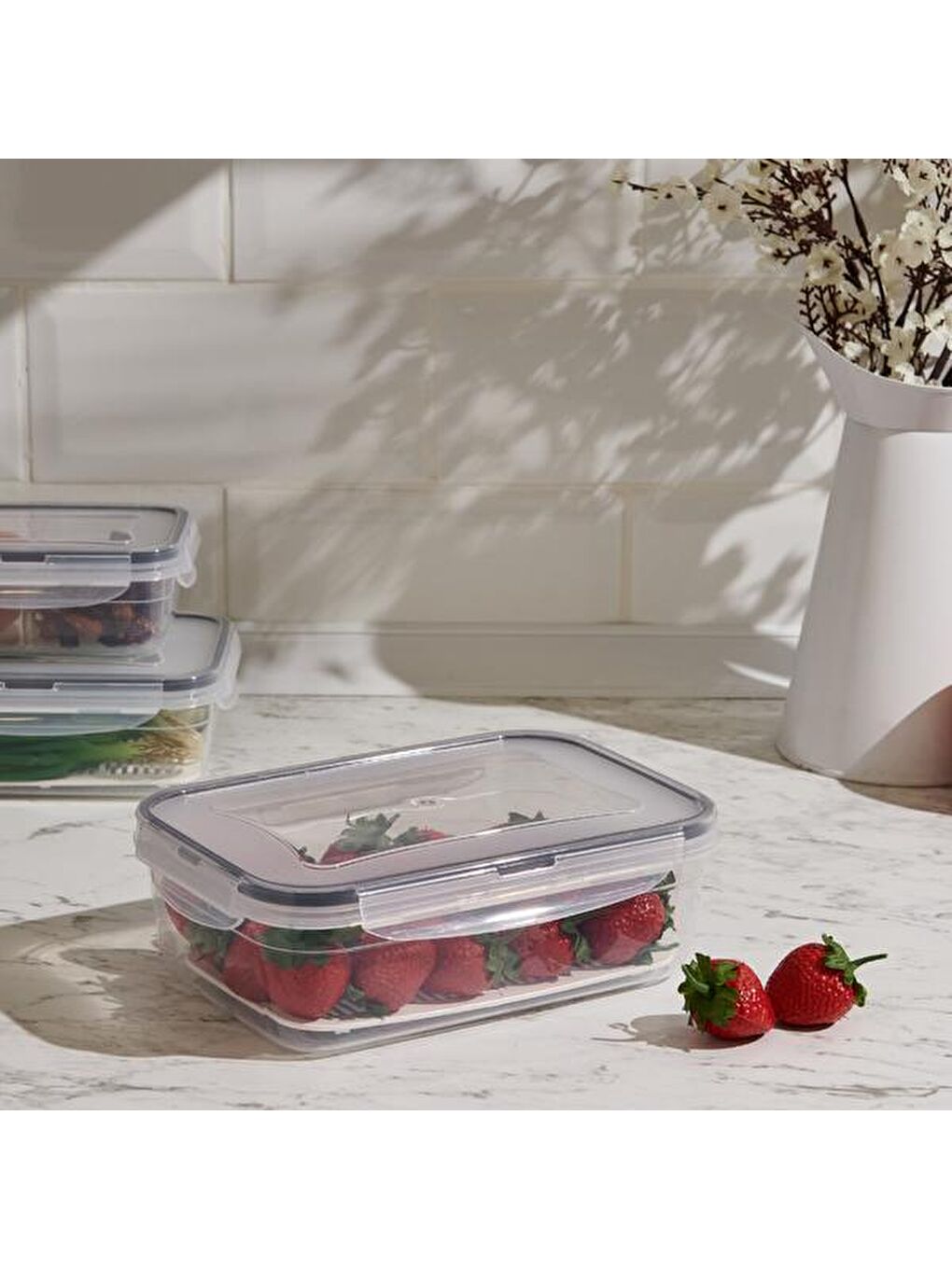 Renksiz Fresh Box Dikdörtgen Bölmeli Saklama Kabı - 1,4 lt