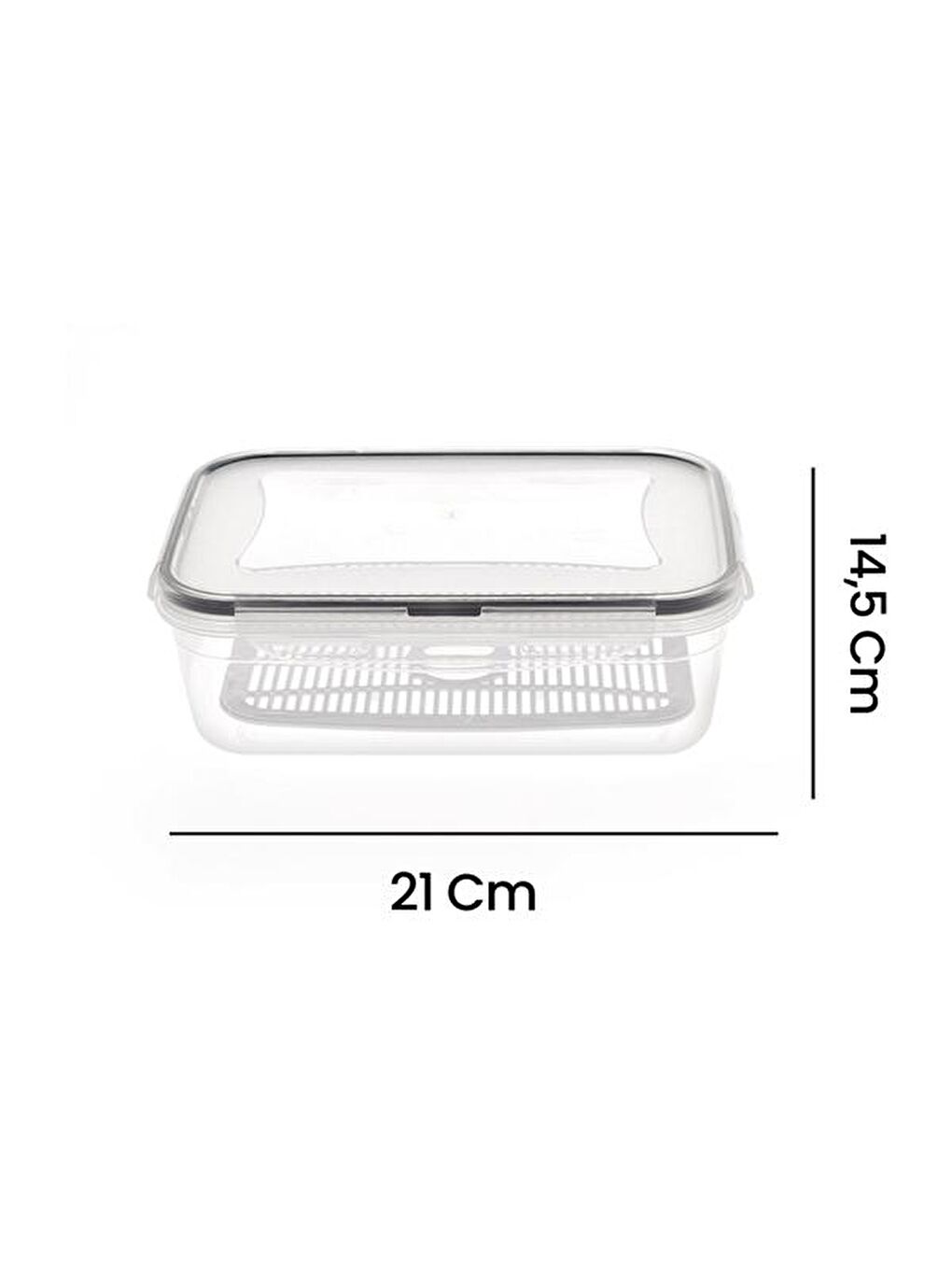 Renksiz Fresh Box Dikdörtgen Bölmeli Saklama Kabı - 1,4 lt-4