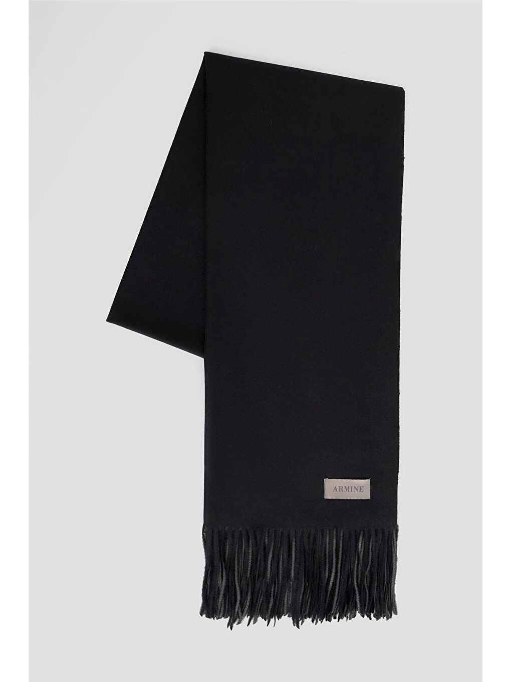 Püsküllü Akrilik Atkı Siyah