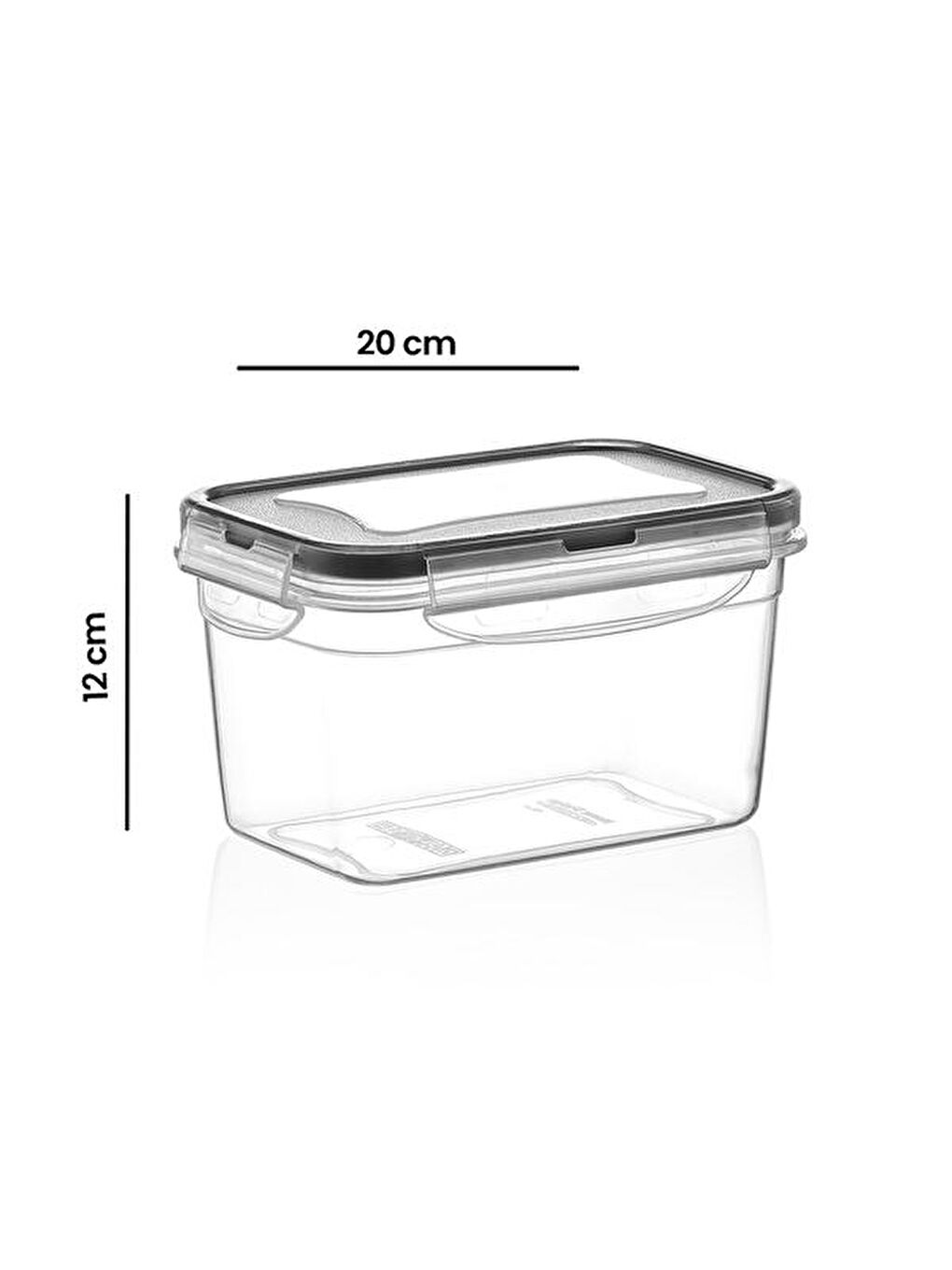 Renksiz Fresh Box Dikdörtgen Izgaralı Saklama Kabı - 2400 ml