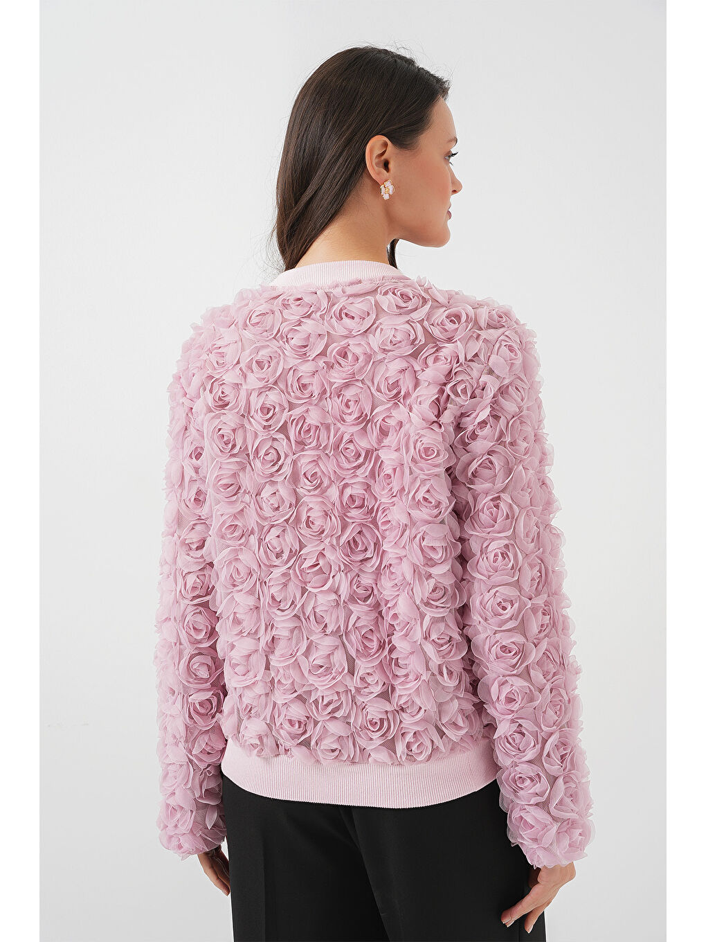 0719 Güllü Ceket - Pembe-5