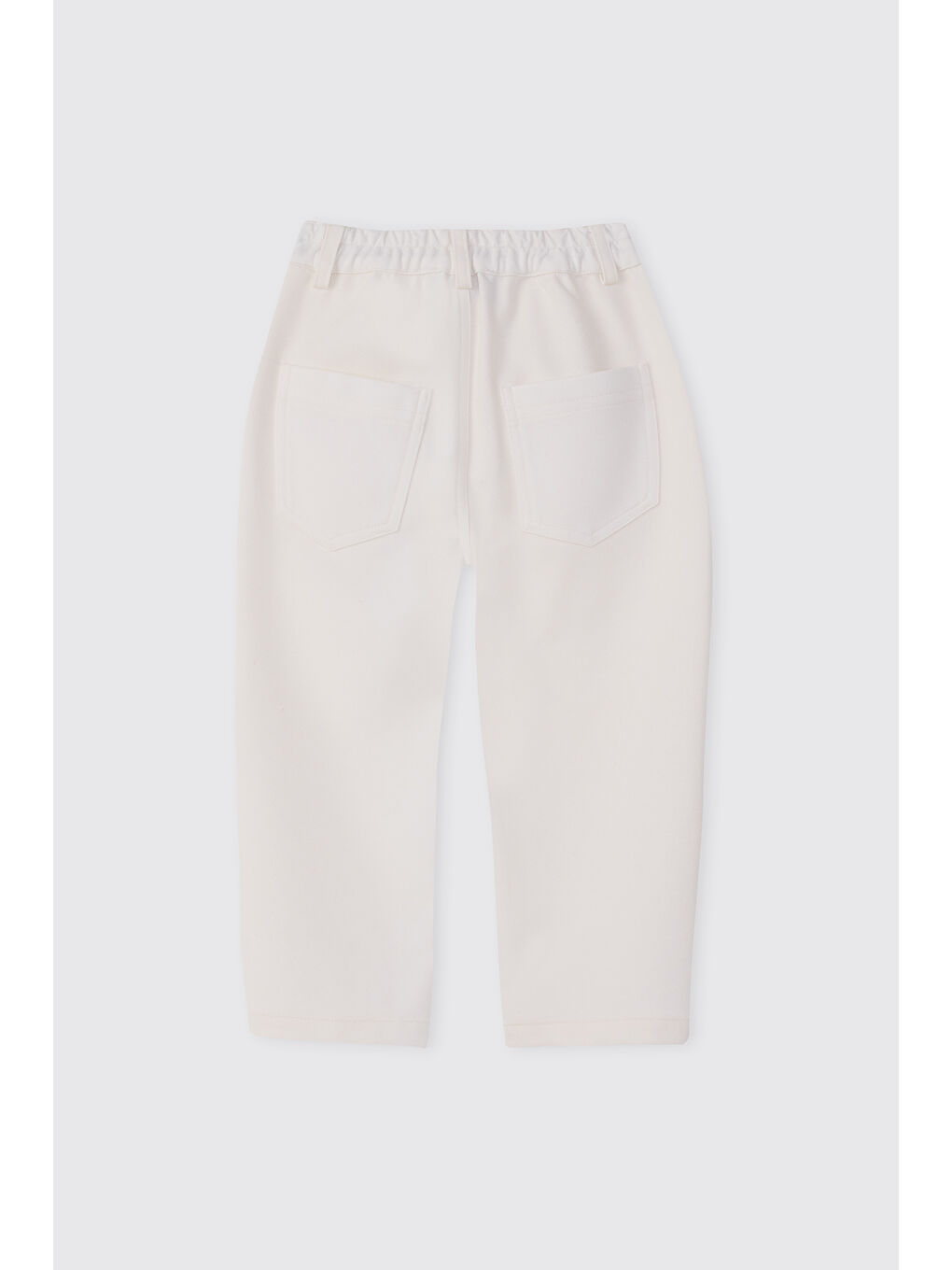 Erkek Bebek Örme Beyaz Pantolon-1