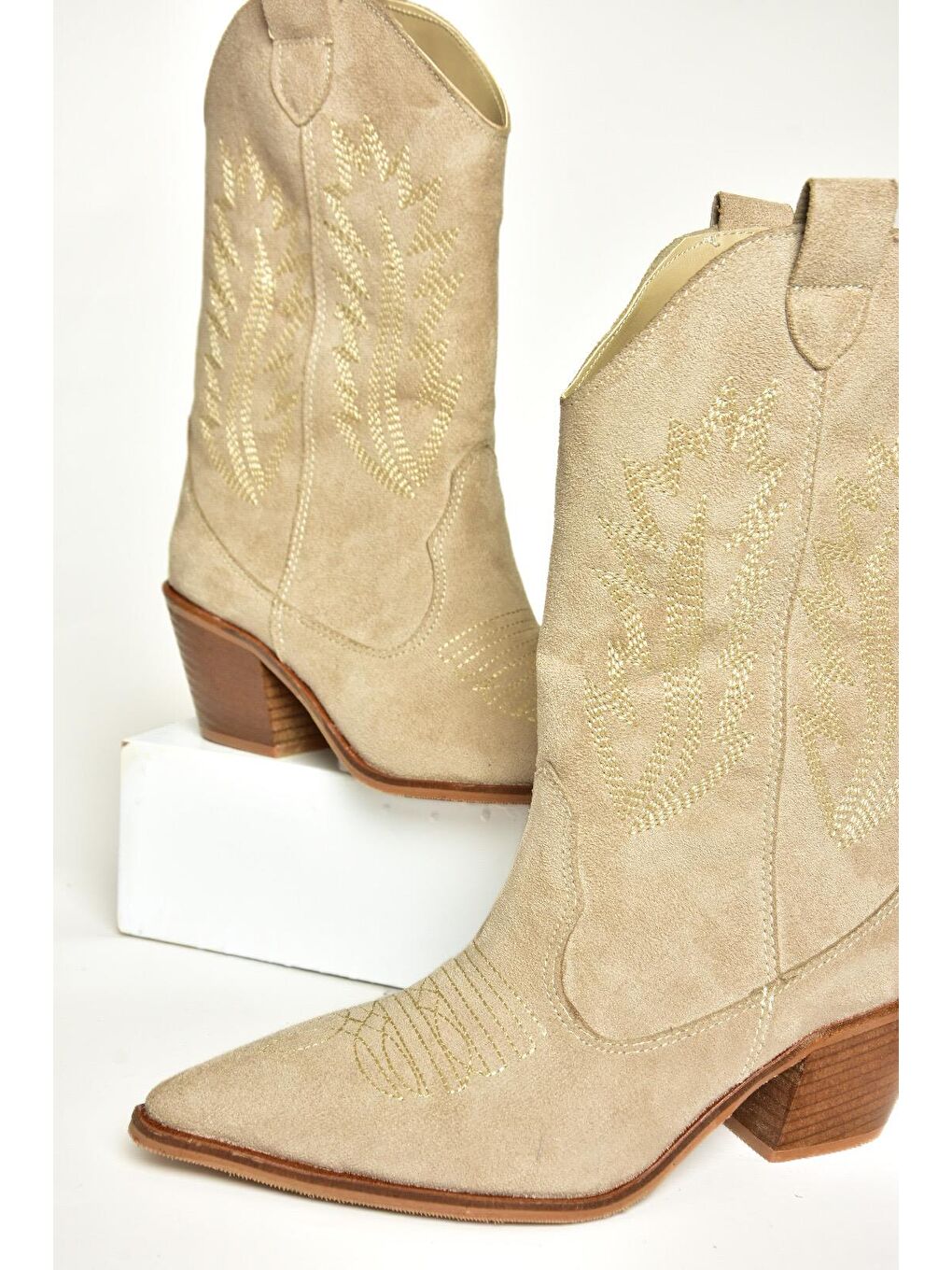 T2676550 Bej Kadın Bot-6