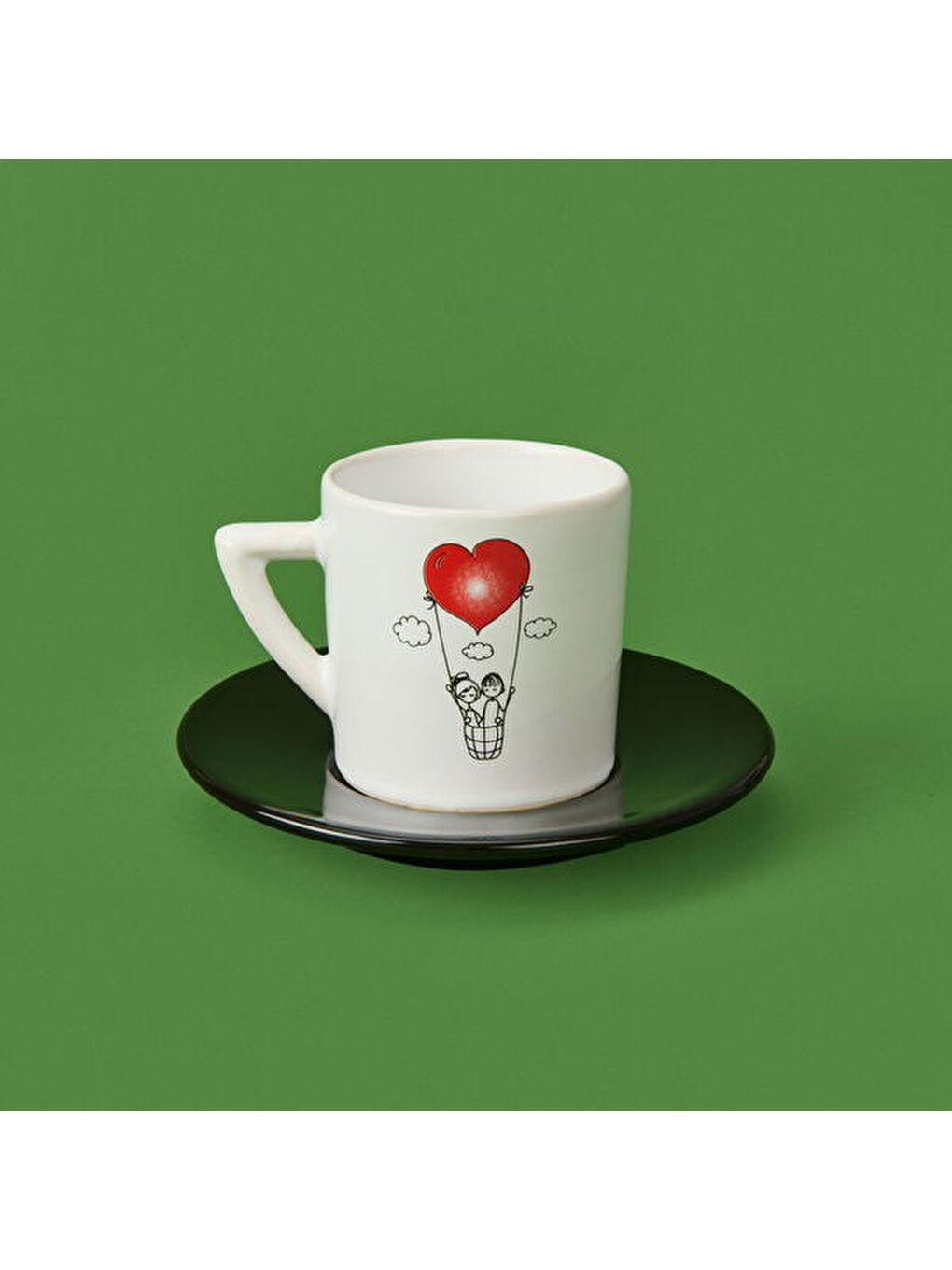 Karışık LMB-I02 Sevgi Temalı 2'li Fincan Takımı - Renkli - 90 ml-1
