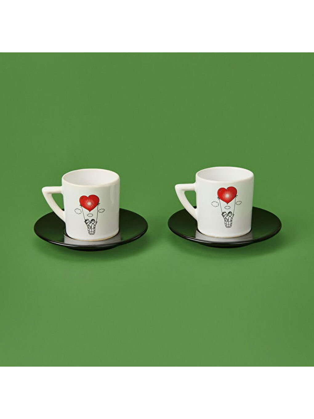 Karışık LMB-I02 Sevgi Temalı 2'li Fincan Takımı - Renkli - 90 ml-3