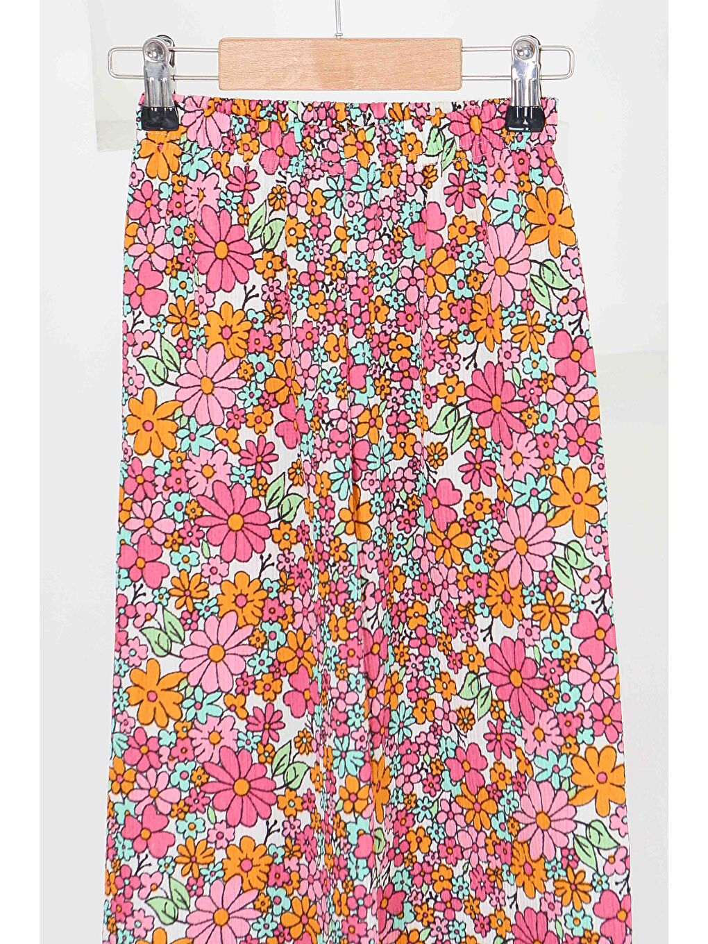 Kız Çocuk Pembe Desenli Pantolon - 27580-1